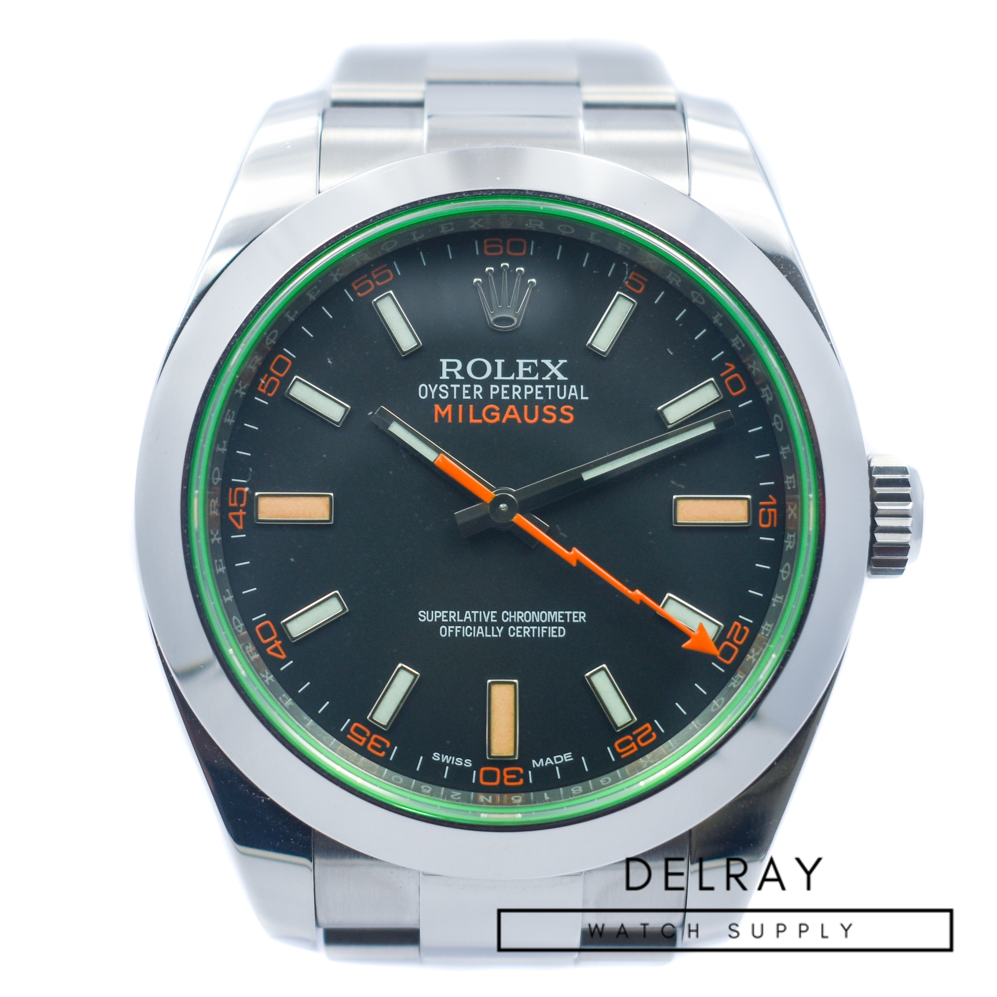 Rolex Milgauss 116400GV Green Crystal *2018 Warranty Card*