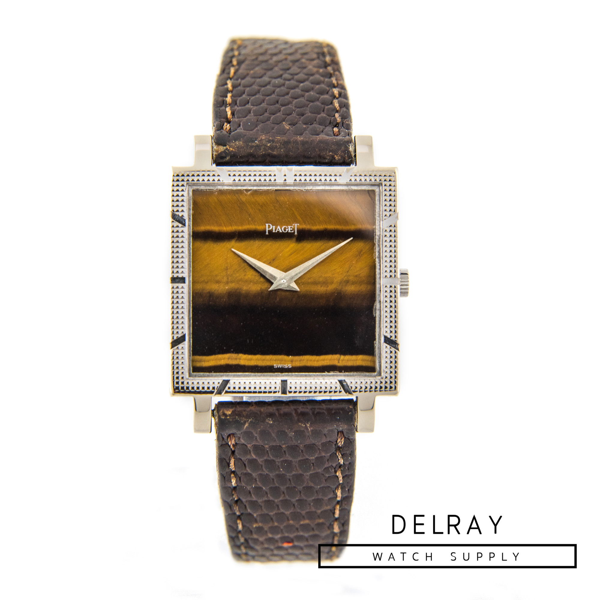 Vintage Piaget 18k White Gold Tiger Eye Dial
