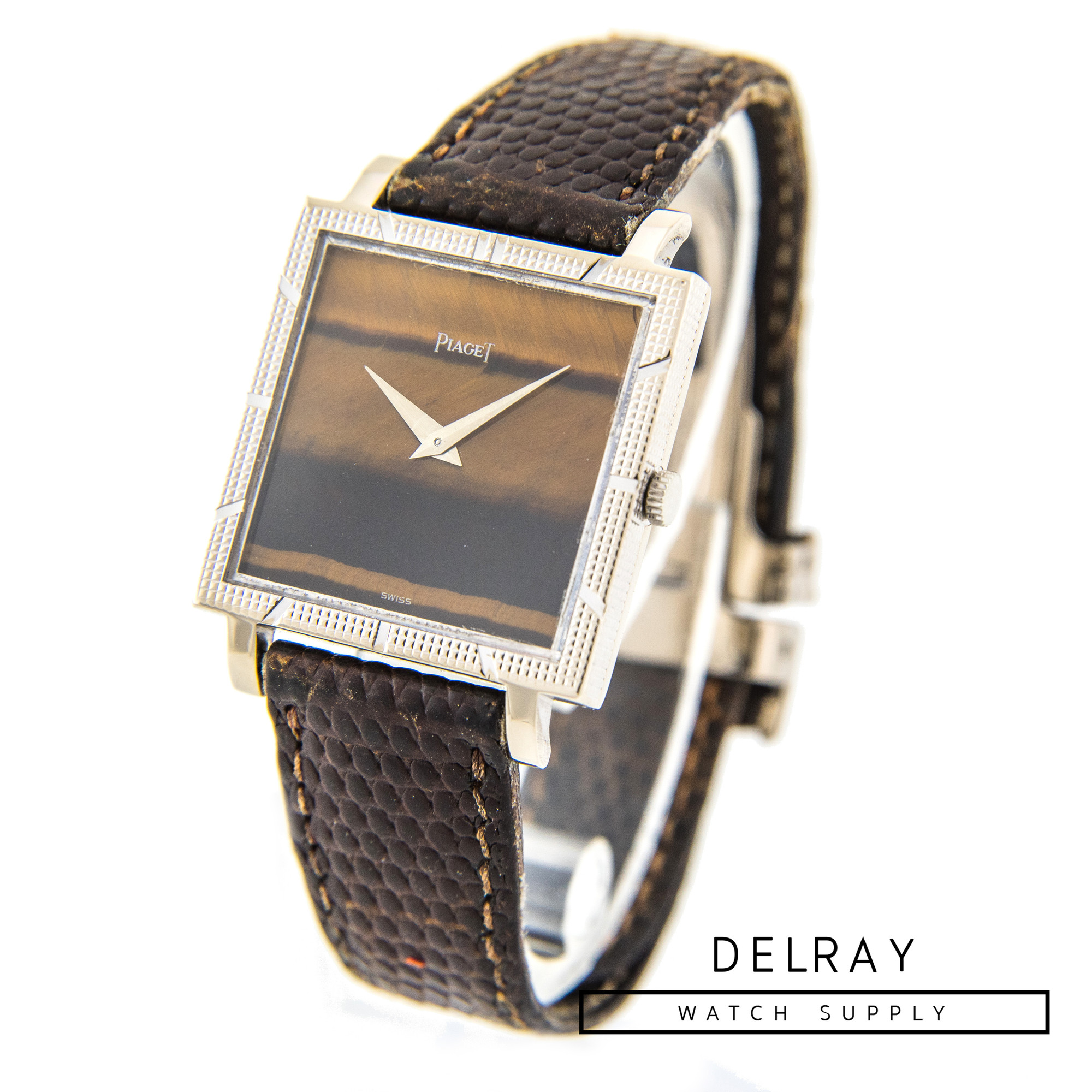 Vintage Piaget 18k White Gold Tiger Eye Dial