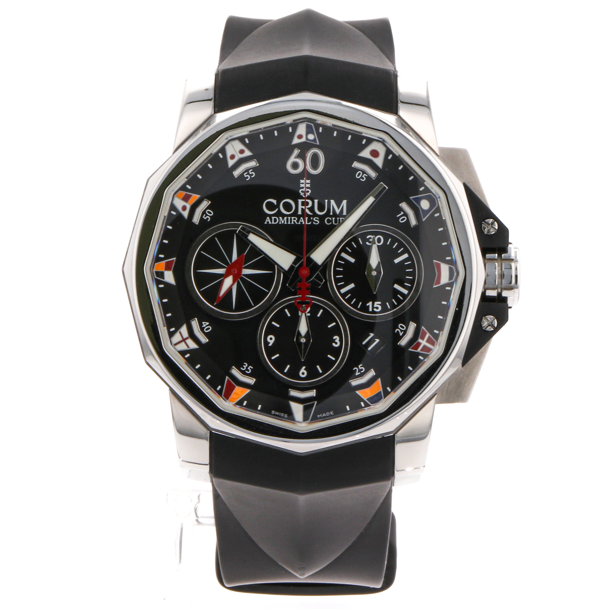 ち*ゲ様 【北6342】CORUM Admiral's Cup 39.610.3 Corum Admiral's Cup Chronograph - DelrayWatch.com
