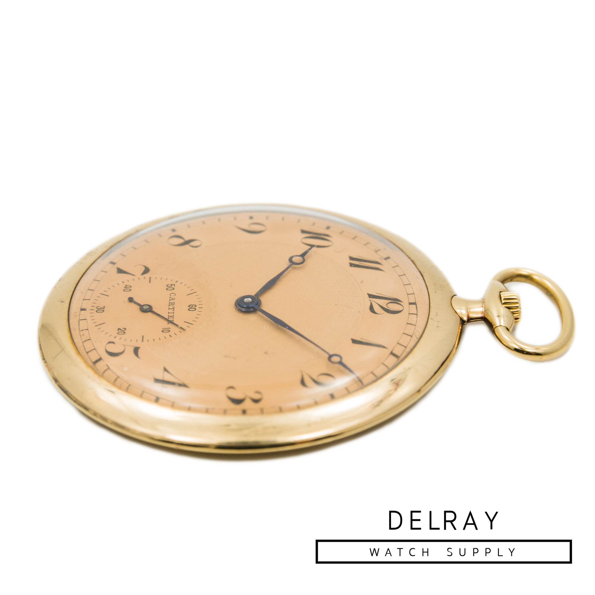 Vintage Cartier Pocket Watch Salmon Dial