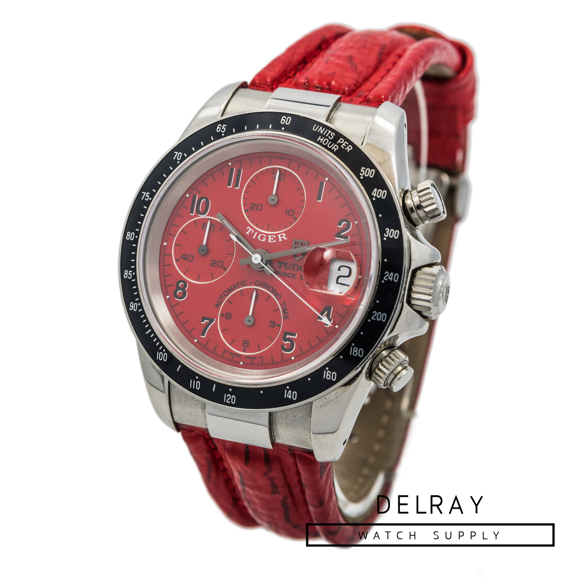 Tudor Tiger Prince Chronograph Red Dial On Strap 79260P