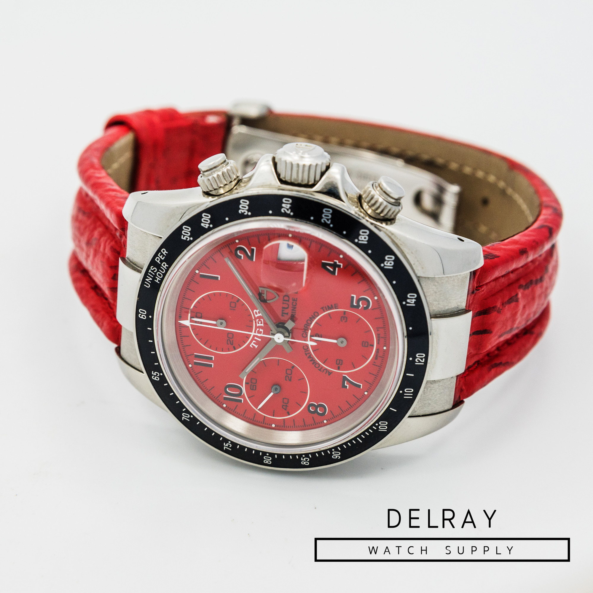 Tudor Tiger Prince Chronograph Red Dial On Strap 79260P