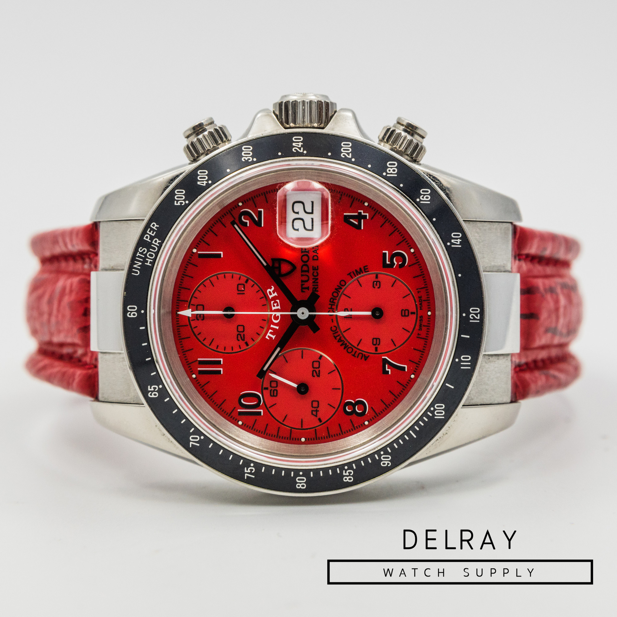 Tudor Tiger Prince Chronograph Red Dial On Strap 79260P