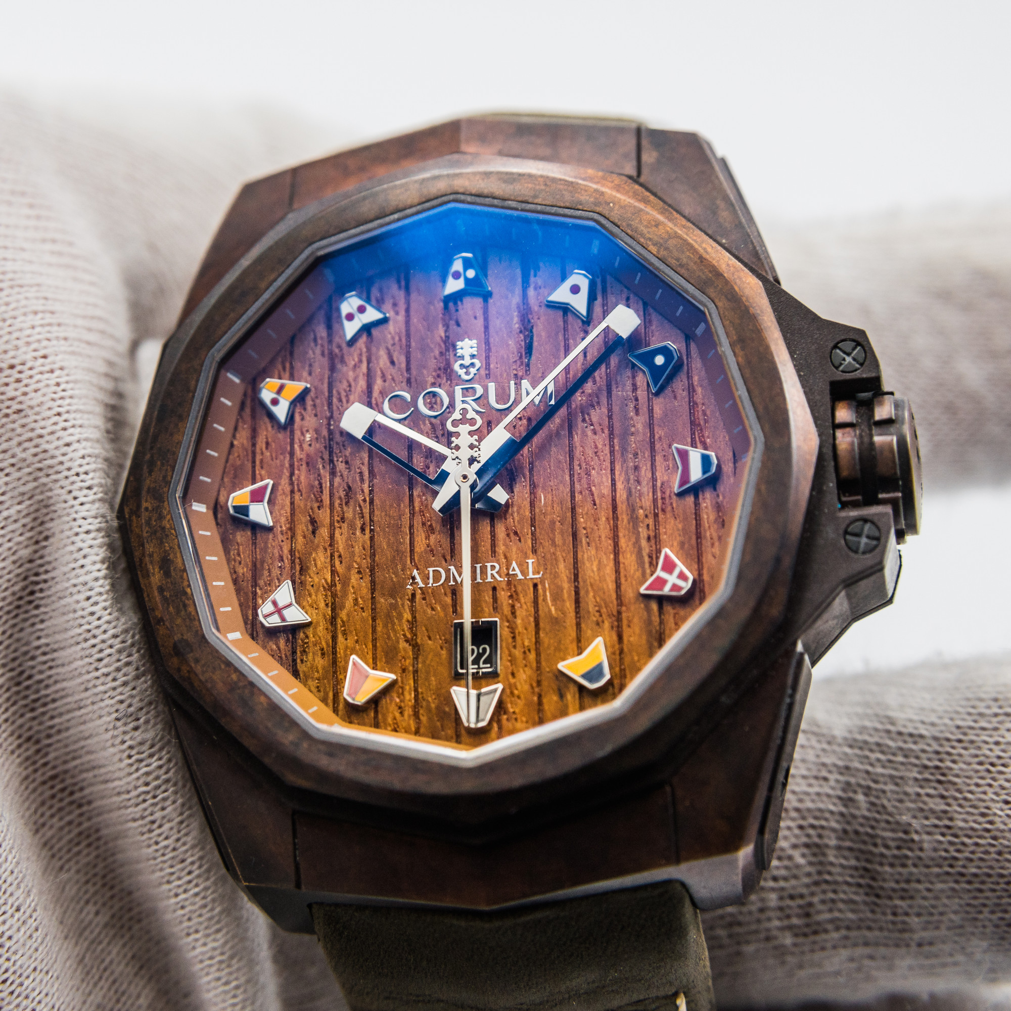 Corum Admiral's Cup Bronze and Wood Dial *UNWORN*