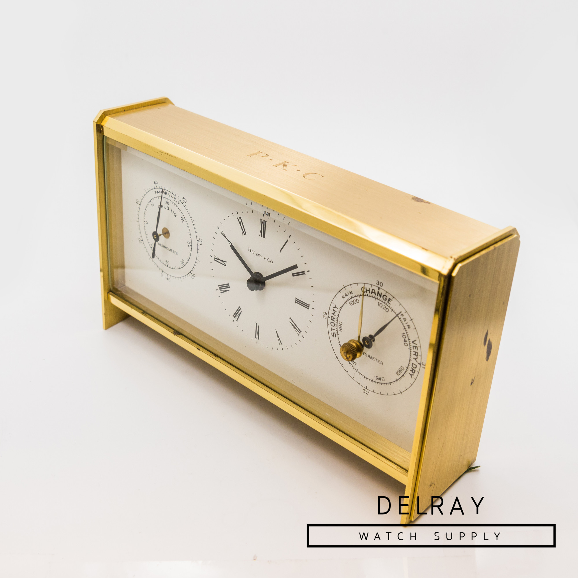 Tiffany & Co. Vintage Thermometer and Barometer Clock