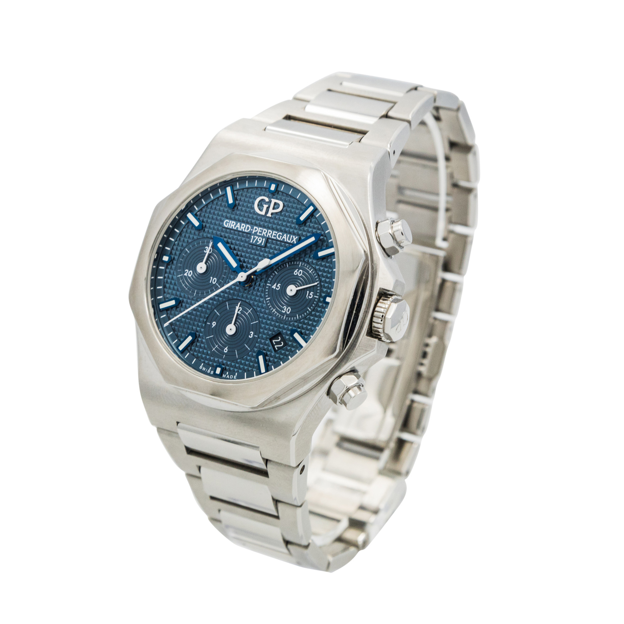 Girard-Perregaux Laureato Chronograph 42mm *Blue Dial* *Box and Papers* 