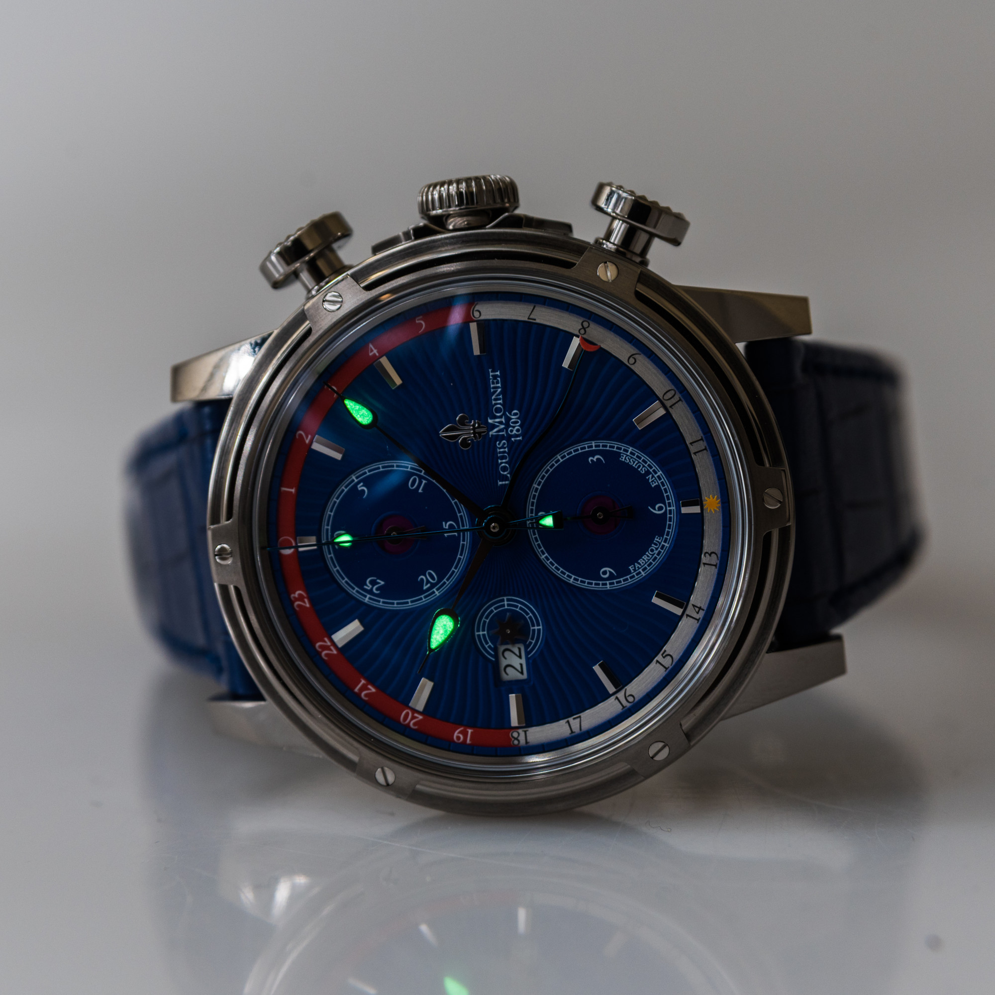 Louis Moinet Geograph Titanium *UNWORN* *Limited Edition* *Blue Dial*