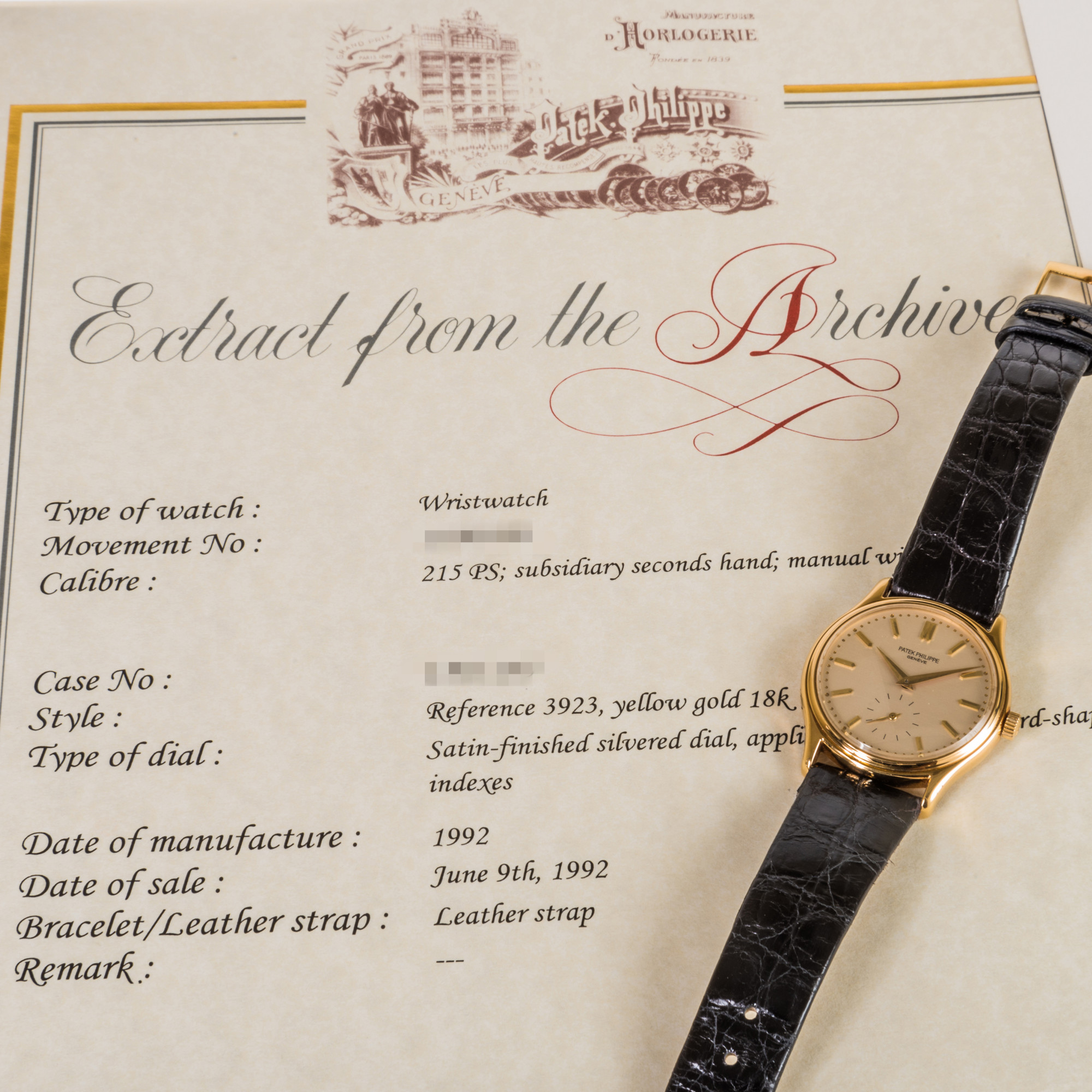 Patek Philippe Calatrava 3923 'Sigma Dial' *WIRE ONLY*
