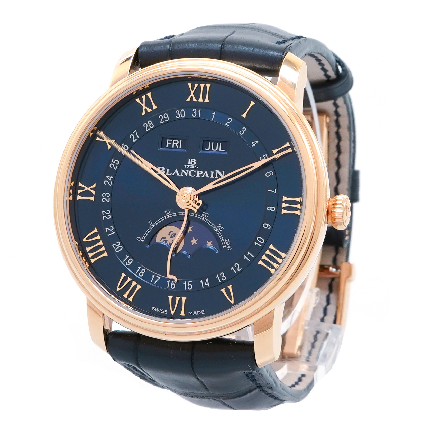 Blancpain Villeret Moonphase & Complete Calendar 40mm *2022* *Rose Gold* *Blue Dial* - Inventory 3665