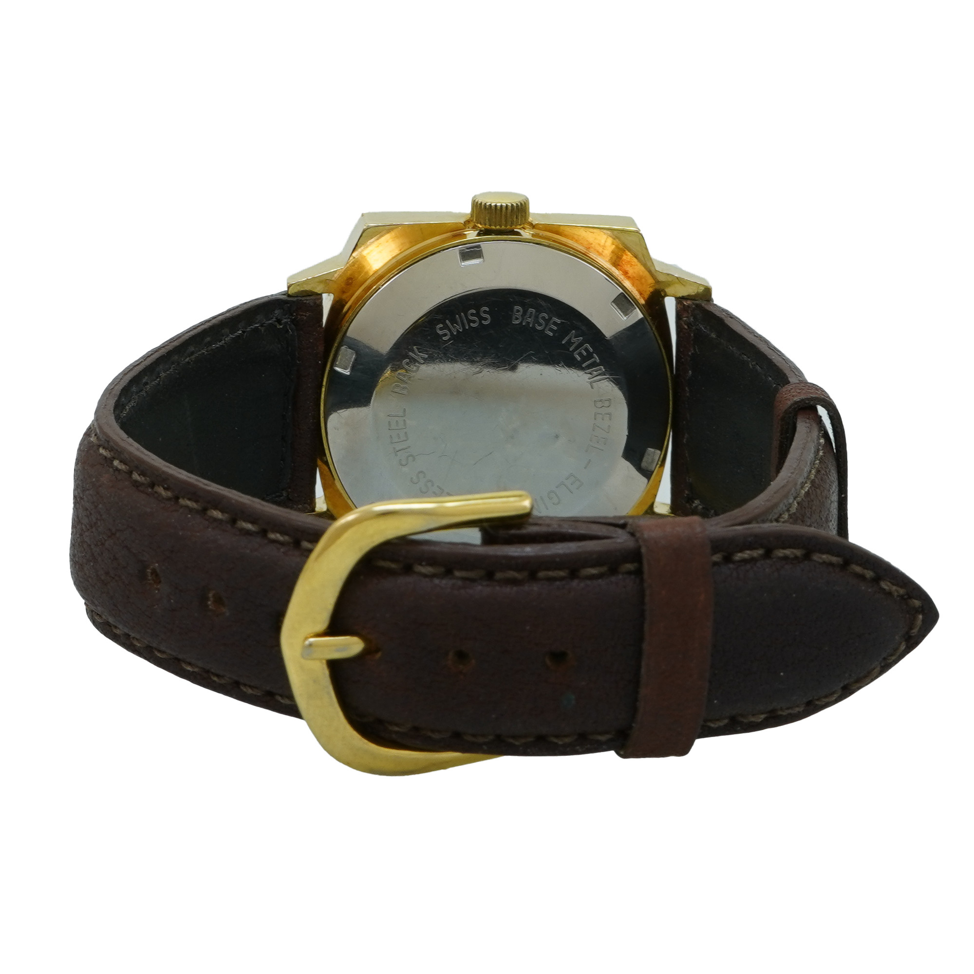 Réveil De Voyage Elgin Vintage – Boîtier Rouge Or, Calendrier Jour + Date, Fonction Alarme Et Lumièren