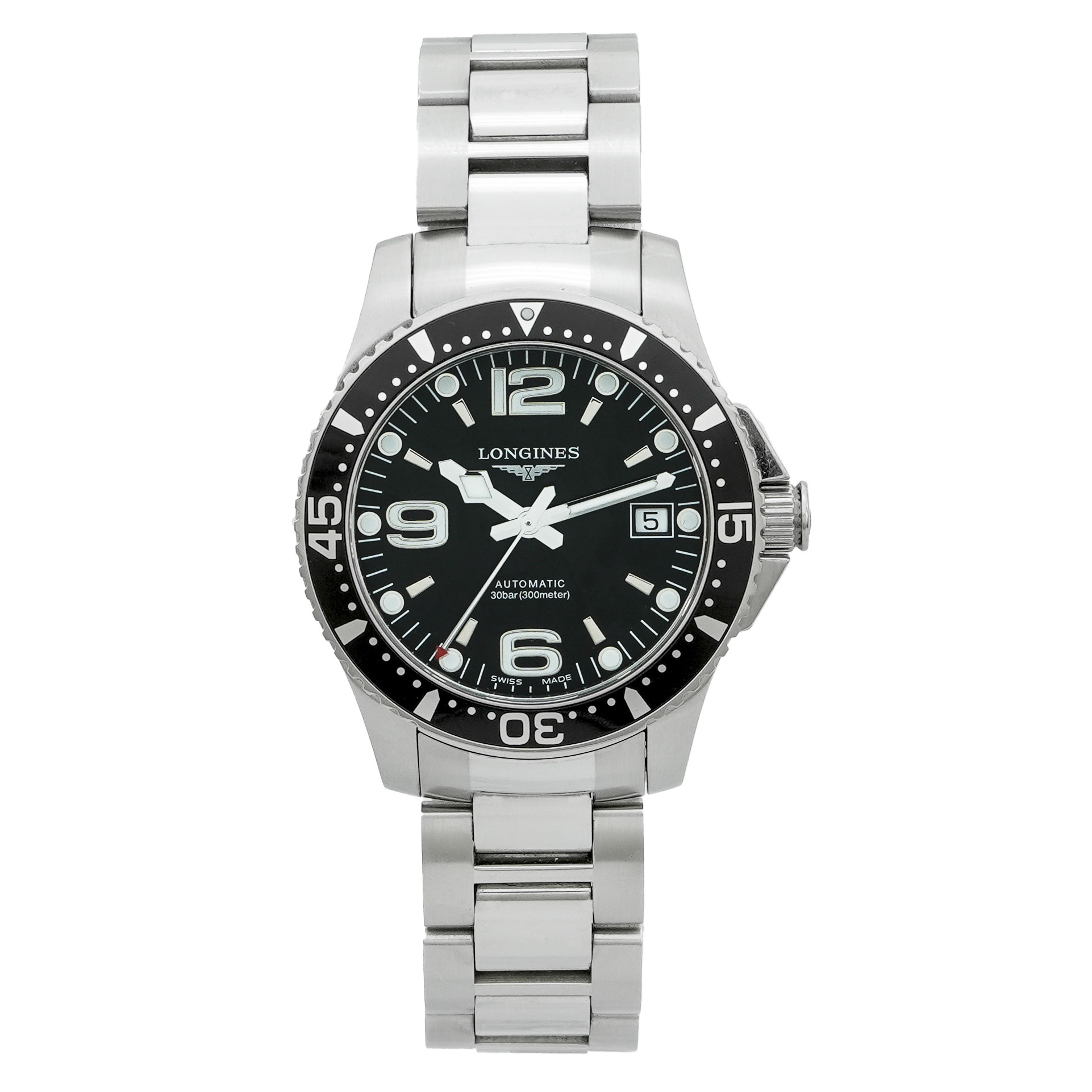 Longines HydroConquest Black Dial - Inventory 4318 - DelrayWatch.com