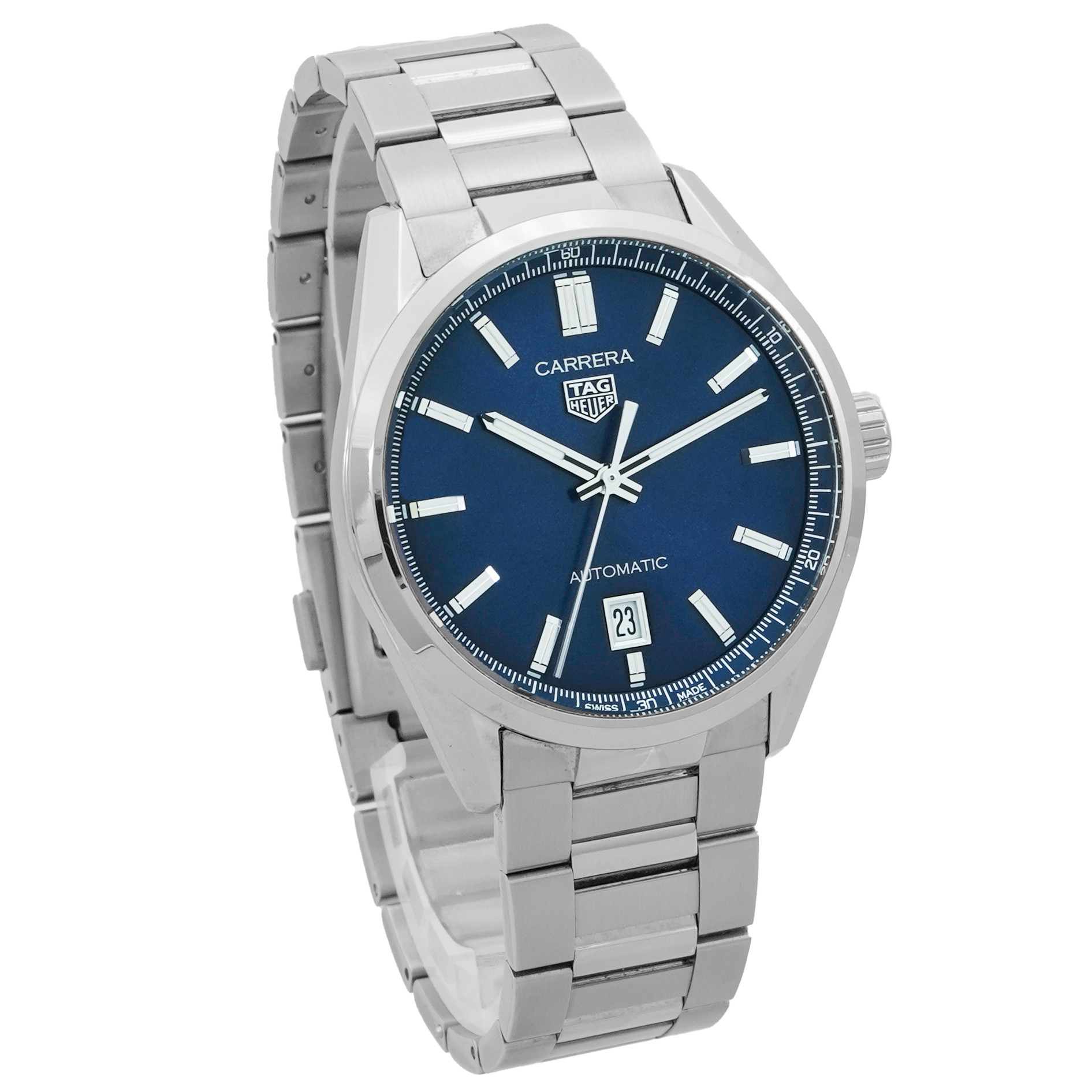 TAG Carrera Carrera Caliber 5 Automatic 39mm WBN2112 *Blue Dial* - Inventory 4418