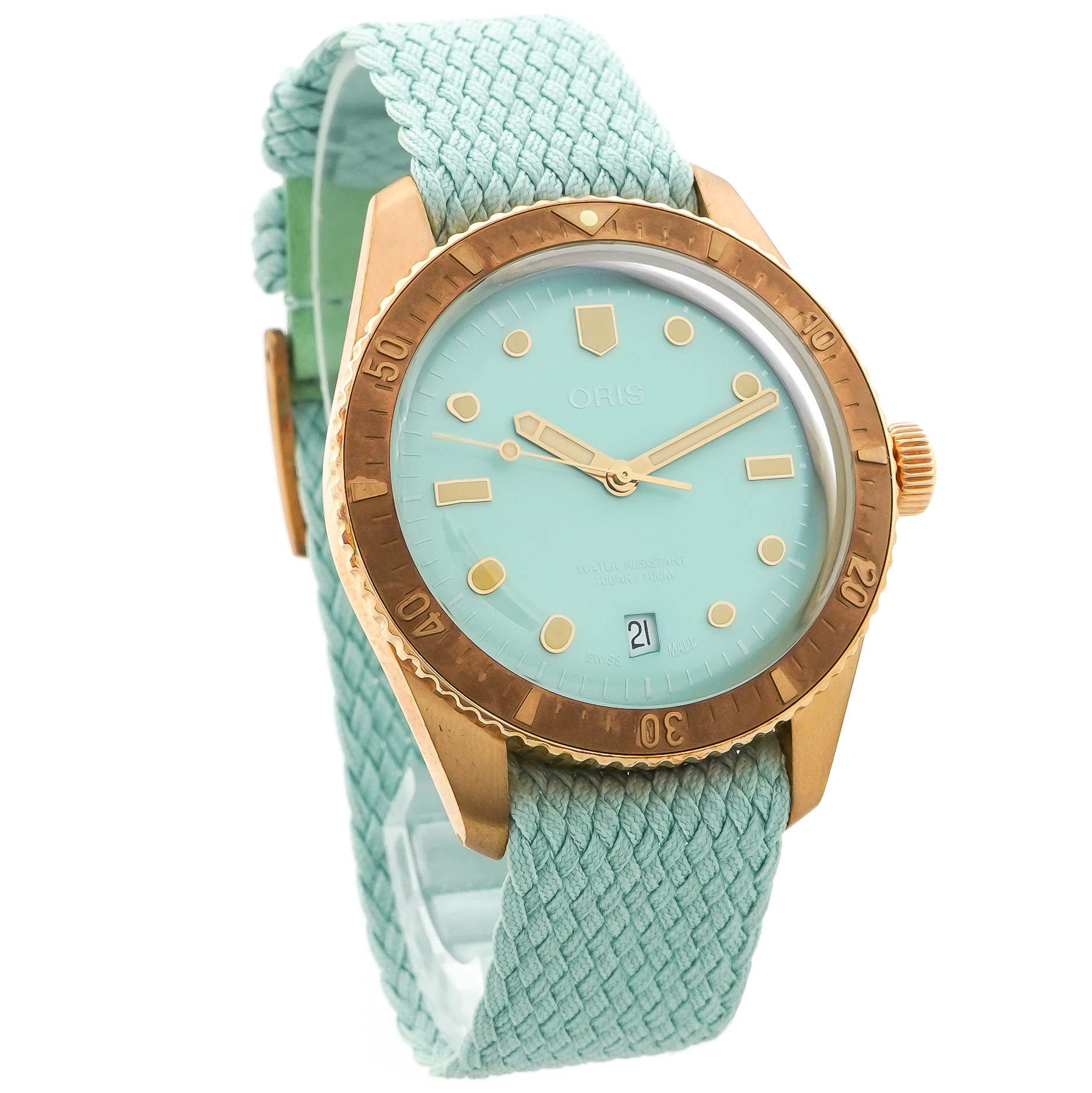 Oris Divers Sixty-Five Bronze 38mm *Cotton Candy* *Light Green* *Unworn*- Inventory 4522