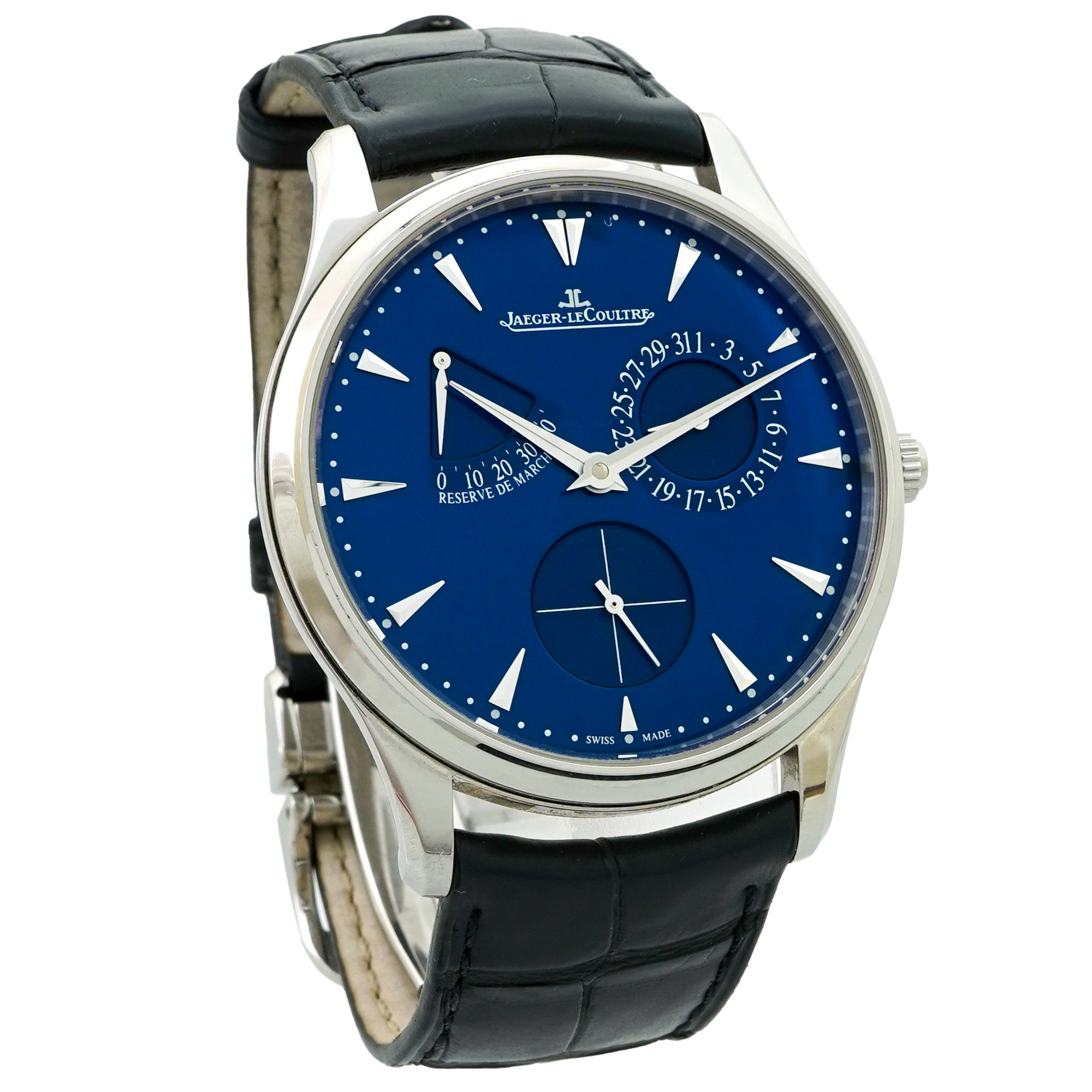 Jaeger LeCoultre Master Ultra Thin Reserve De Marche  Q1378480 *Blue Dial* -Inventory 4534