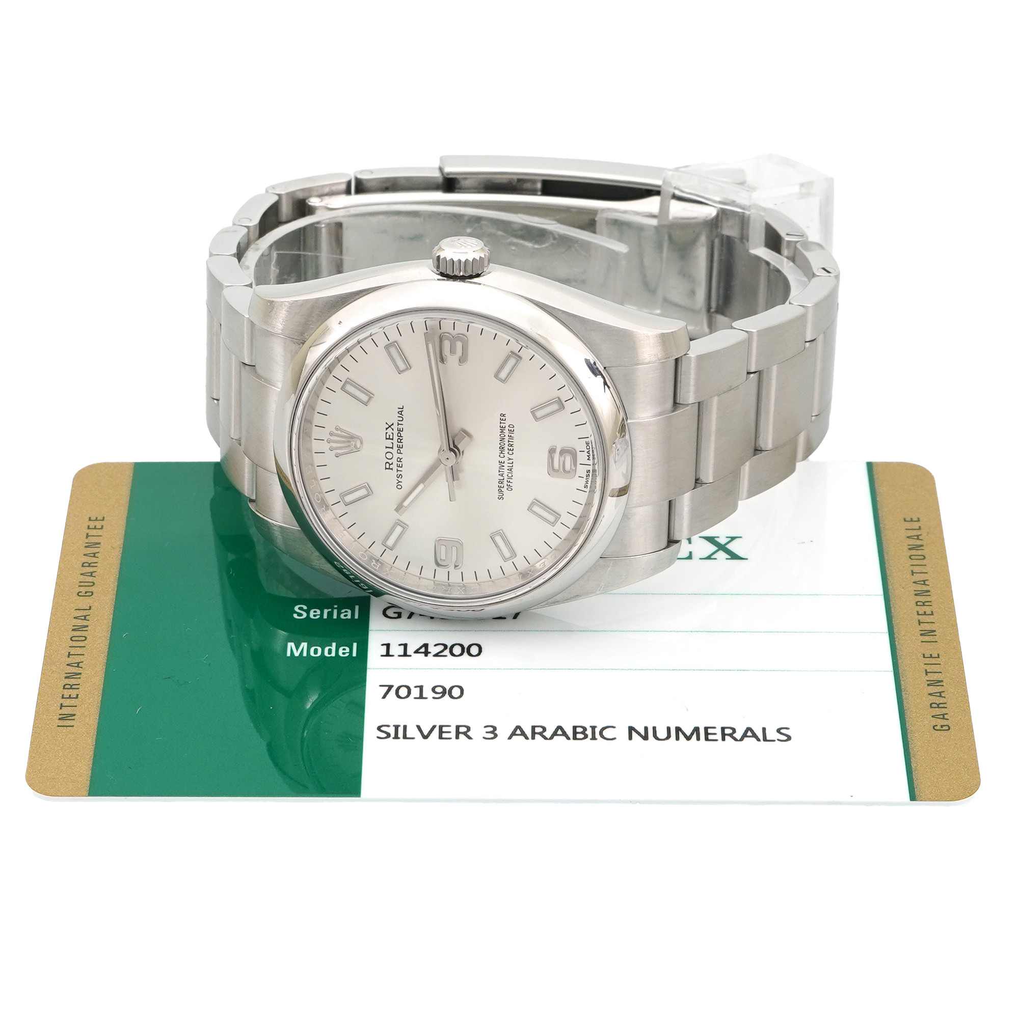 Rolex Oyster Perpetual 34 *Silver 3 Arabic Dial* 114200 - Inventory 4771