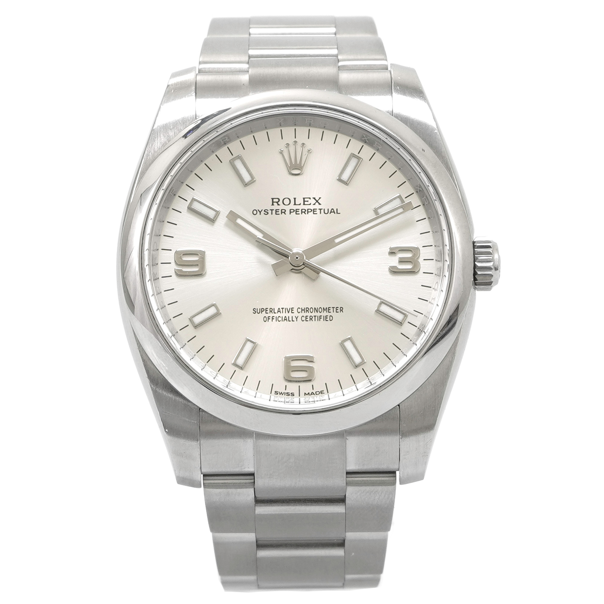 Rolex Oyster Perpetual 34 *Silver 3 Arabic Dial* 114200 - Inventory 4771