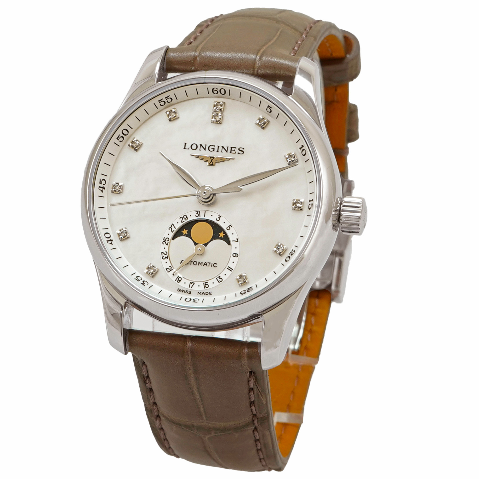 Longines Master Collection Moonphase 34mm L2.409.4.87.4 *Diamond MOP Dial* *Unworn* - Inventory 4812