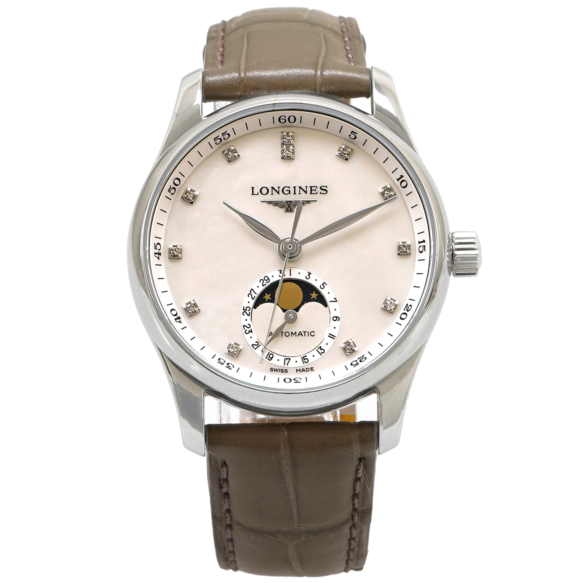 Longines Master Collection Moonphase 34mm L2.409.4.87.4 *Diamond MOP Dial* *Unworn* - Inventory 4812