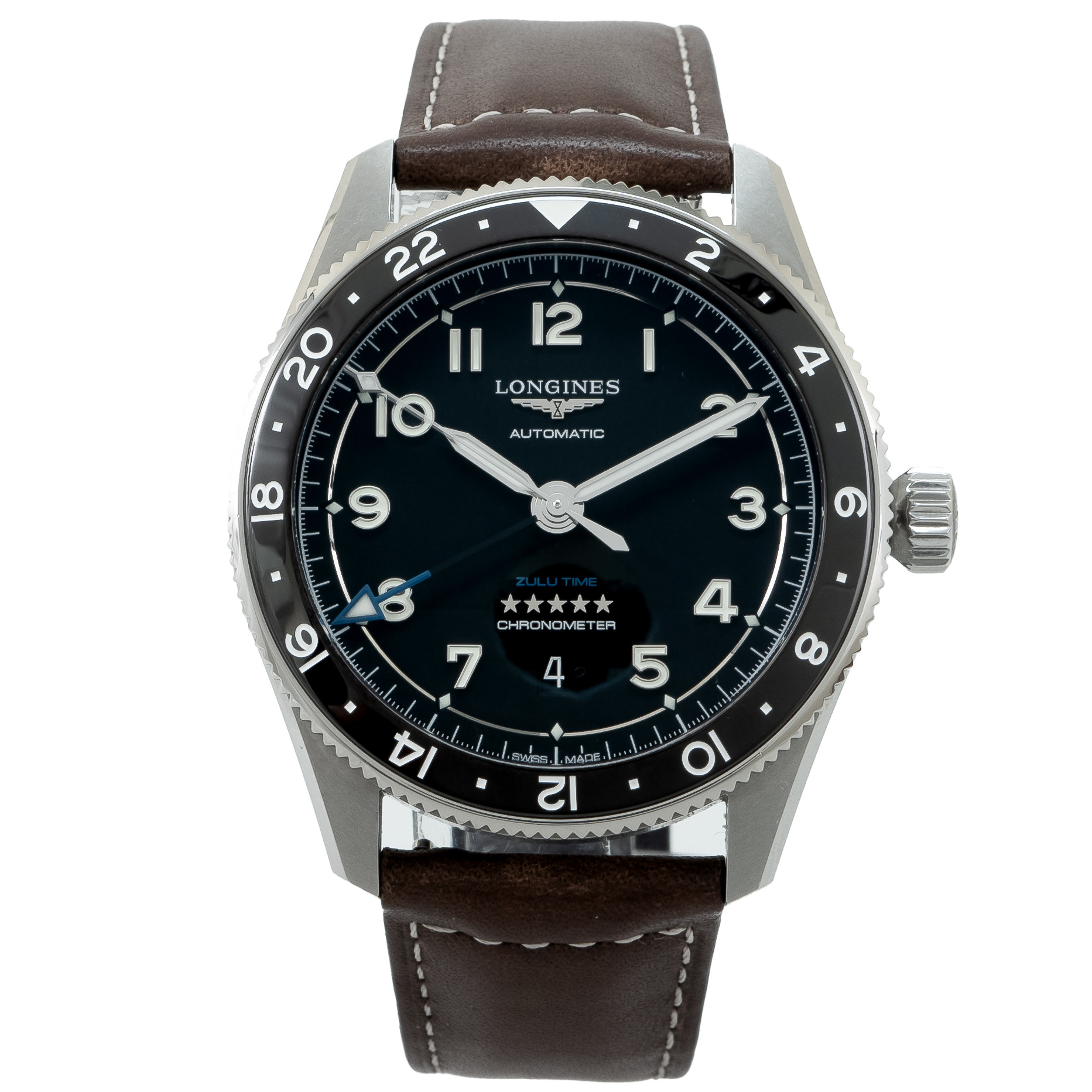 Longines Spirit Zulu "Pioneering Time Zones" 42mm L3.812.4.53.2 *2022* - Inventory 4894