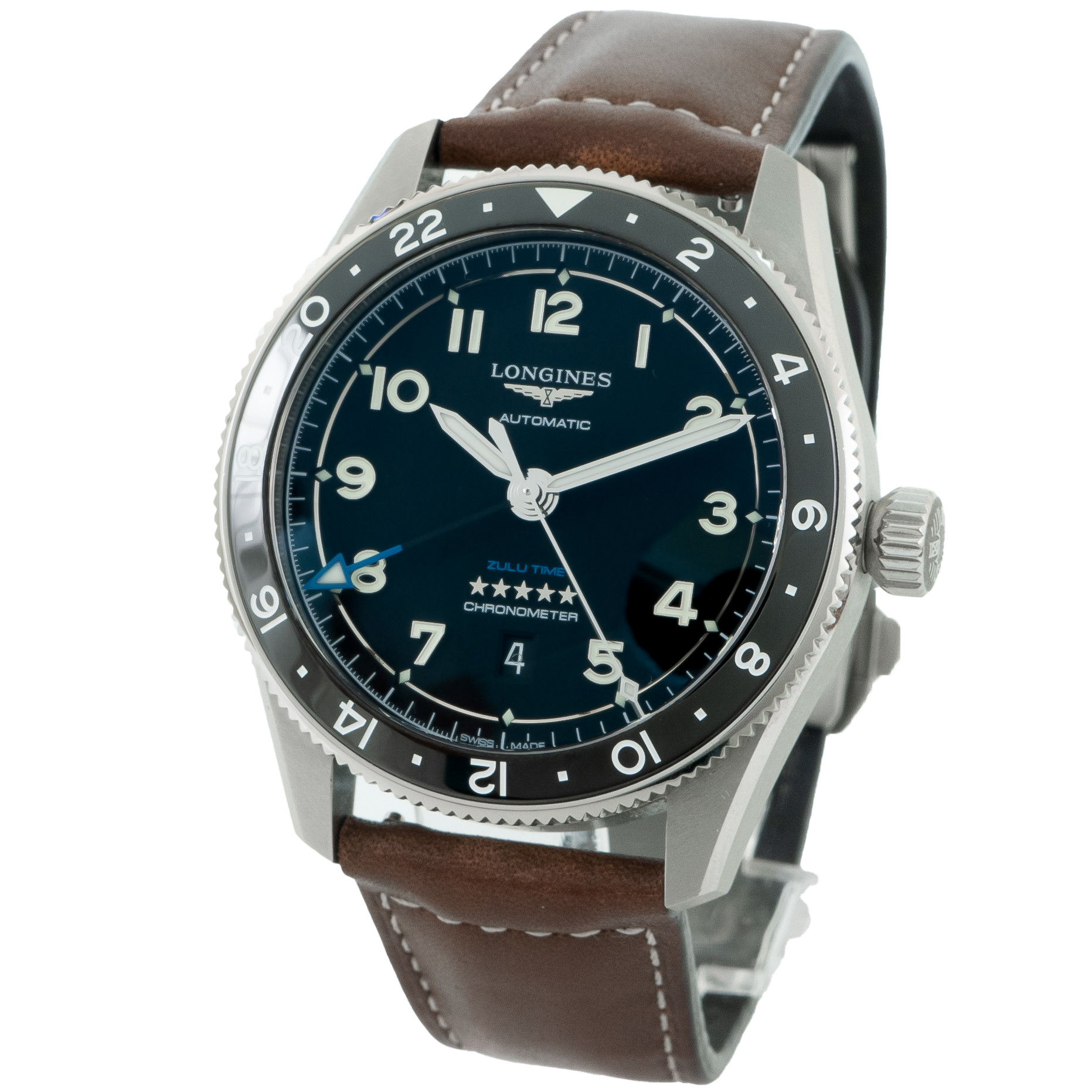 Longines Spirit Zulu "Pioneering Time Zones" 42mm L3.812.4.53.2 *2022* - Inventory 4894