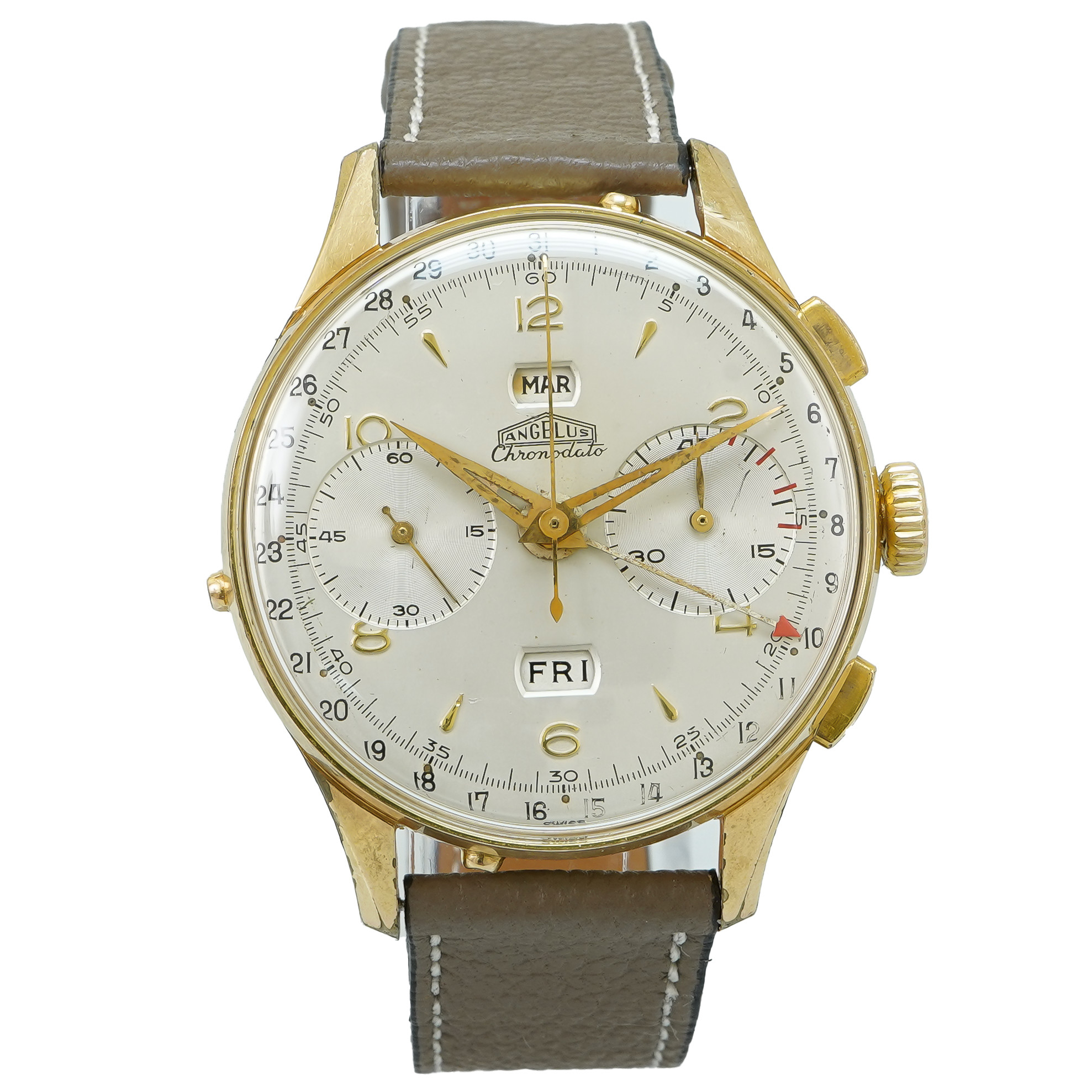 Angelus 1950's Chronodato Triple Date Chronograph *Vintage