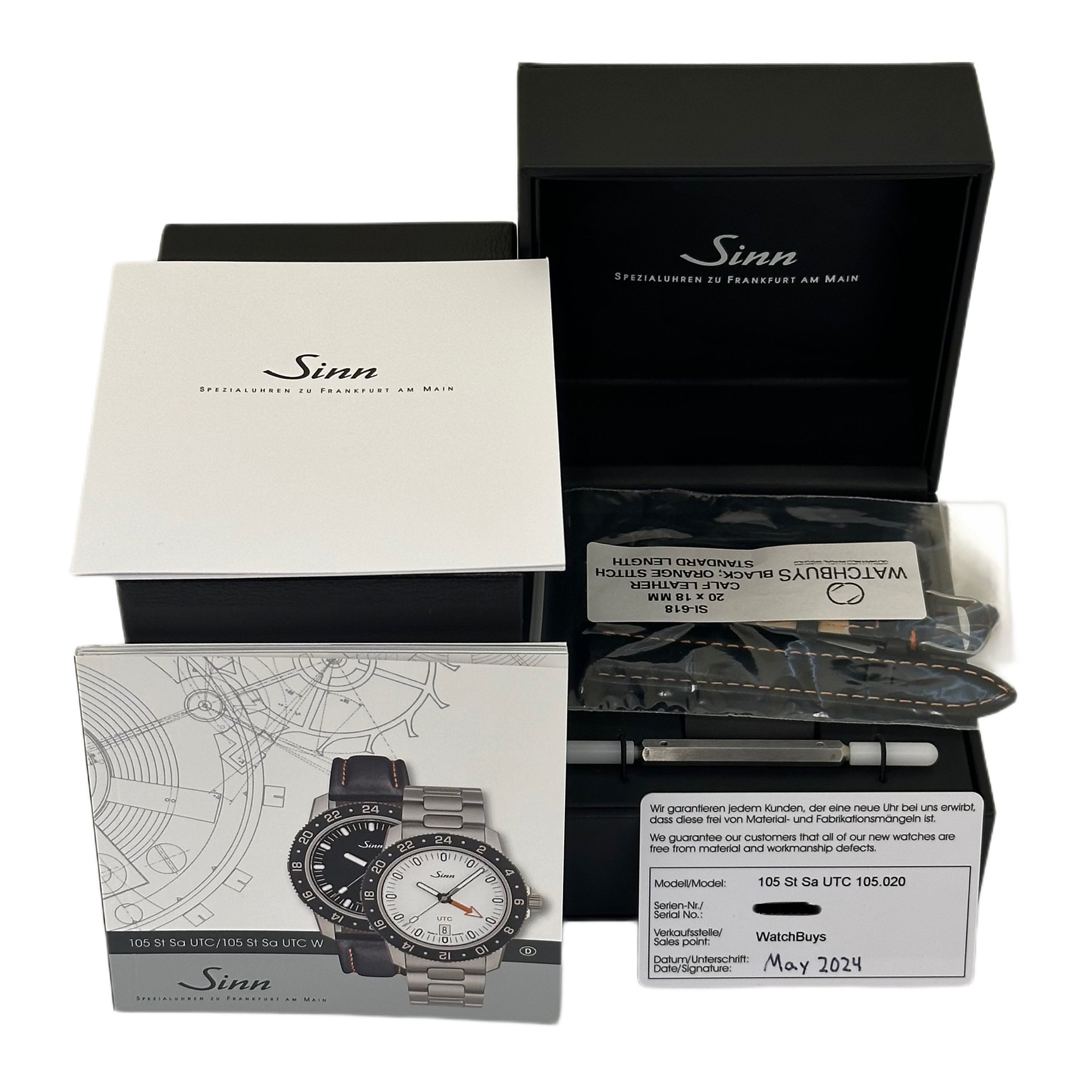 Sinn Model 105 UTC GMT 105 St Sa *2024* *Unworn* - Inventory 5761