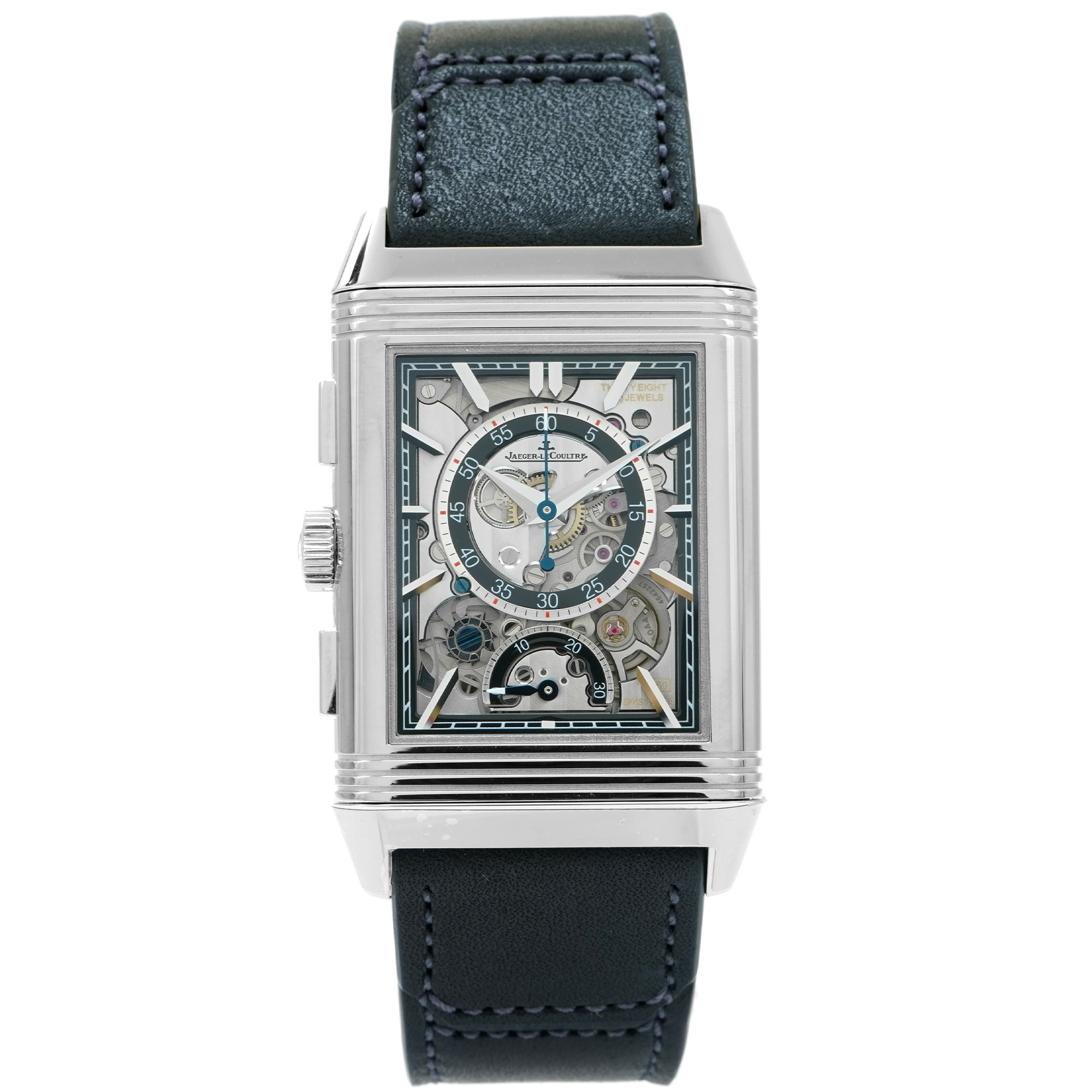 Jaeger LeCoultre Reverso Tribute Chronograph Q389848J *Blue Dial