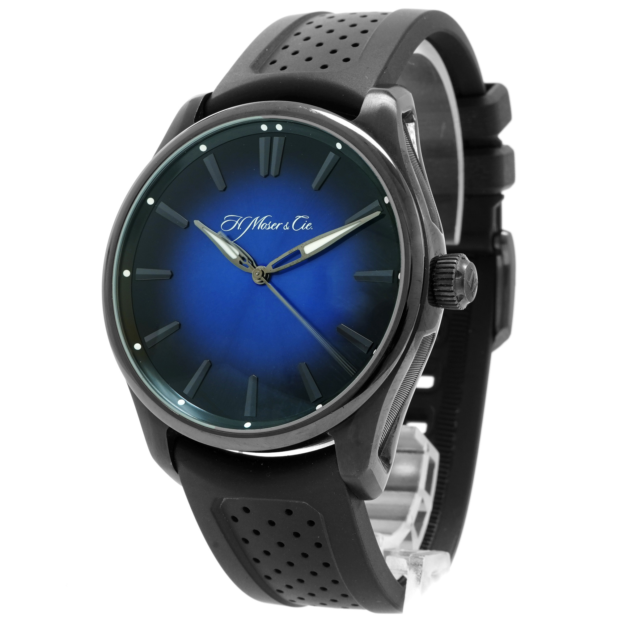 H Moser Pioneer Centre Seconds Funky Blue Black Edition 3200-1205