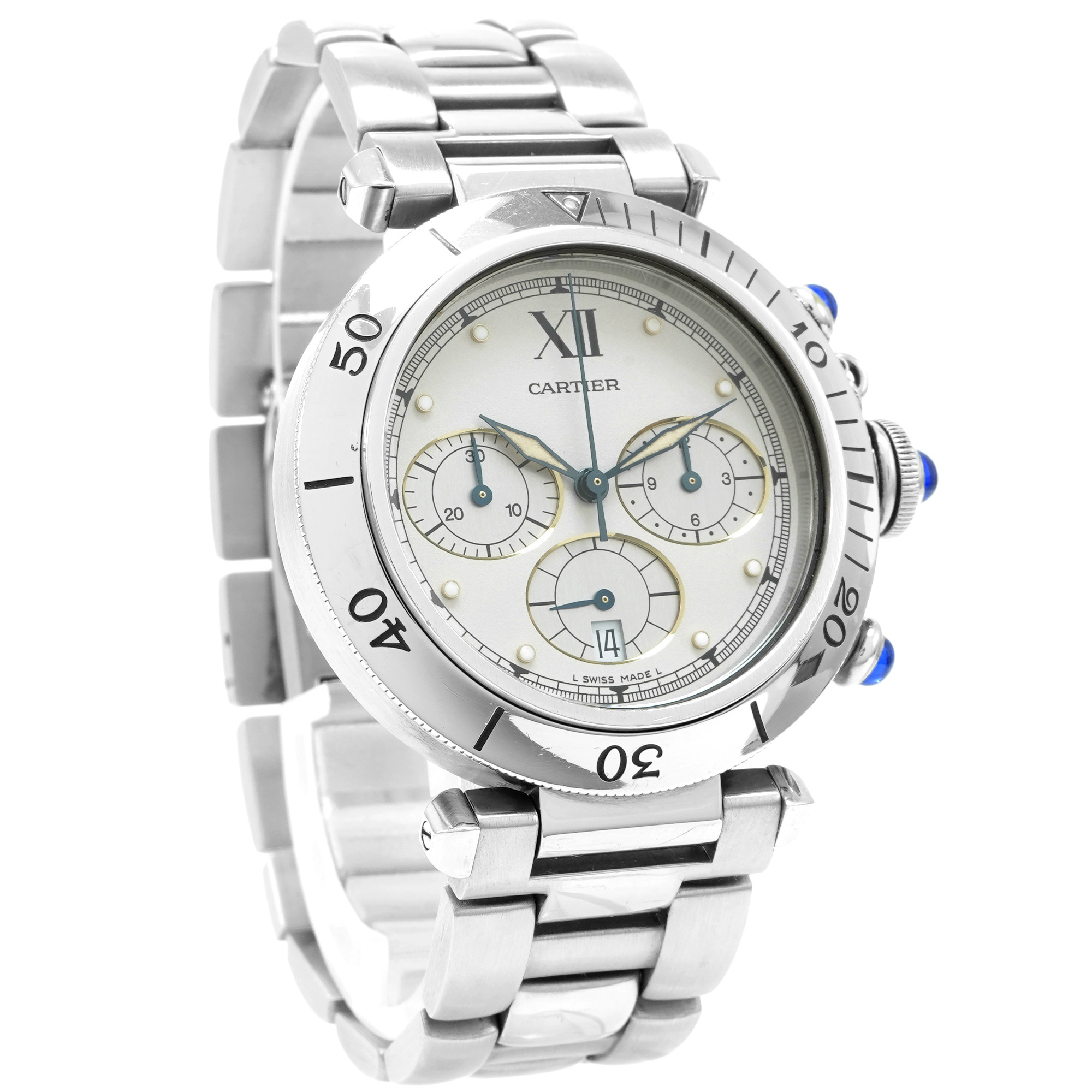 Cartier Pasha Chronograph 38mm W31018H3 - Inventory 6056
