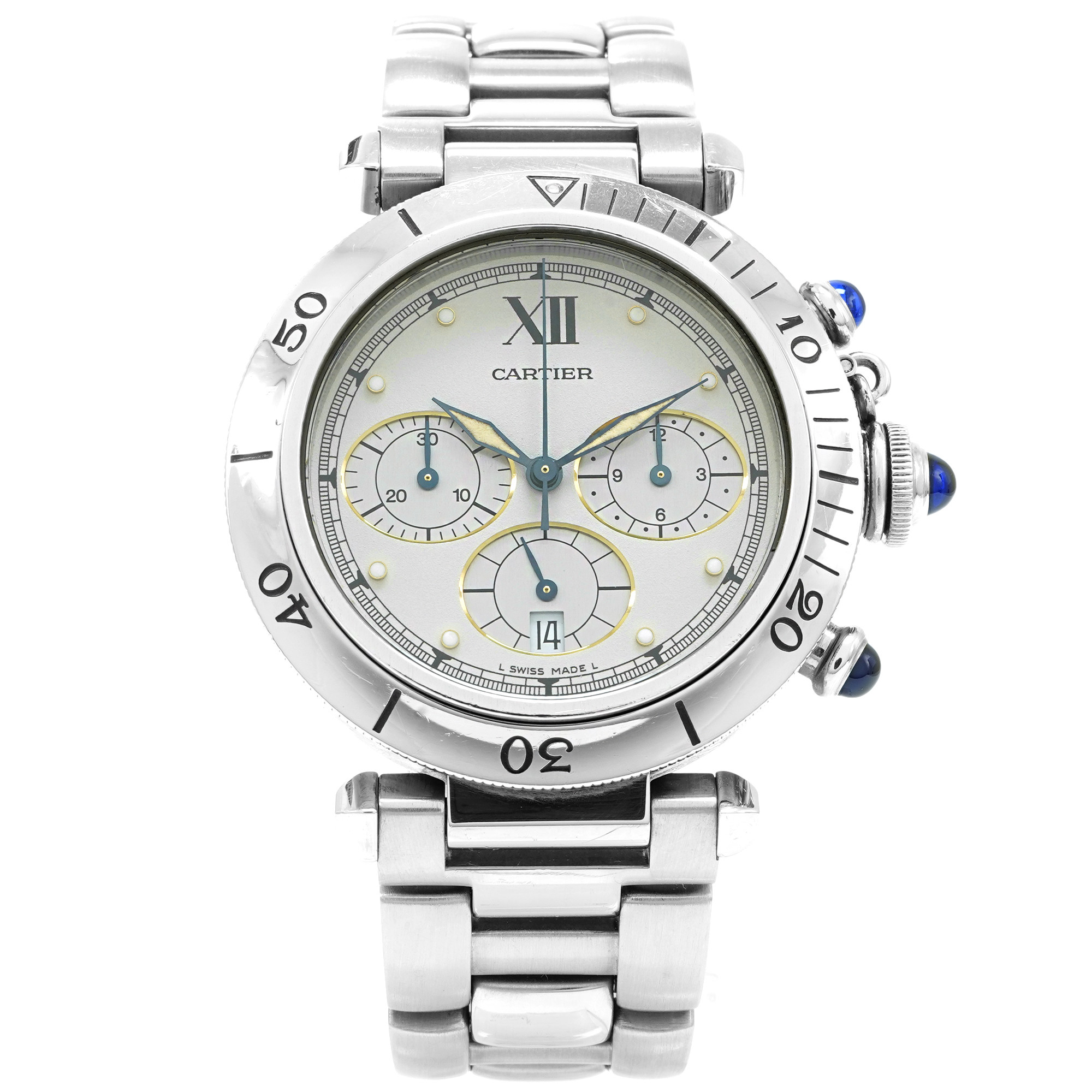 Cartier Pasha Chronograph 38mm W31018H3 - Inventory 6056