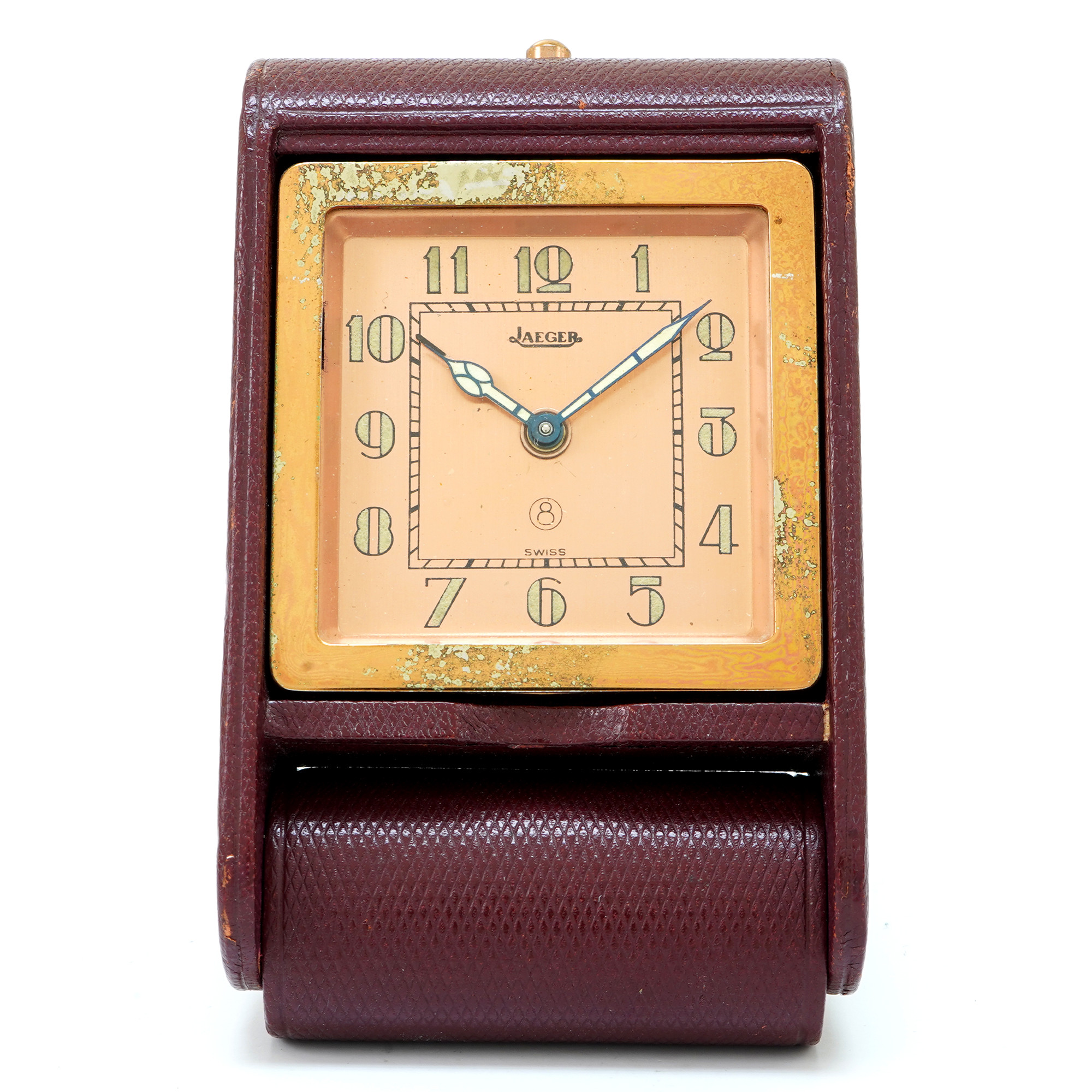 Jaeger LeCoultre 8 Days Leather Folding Alarm Travel Clock