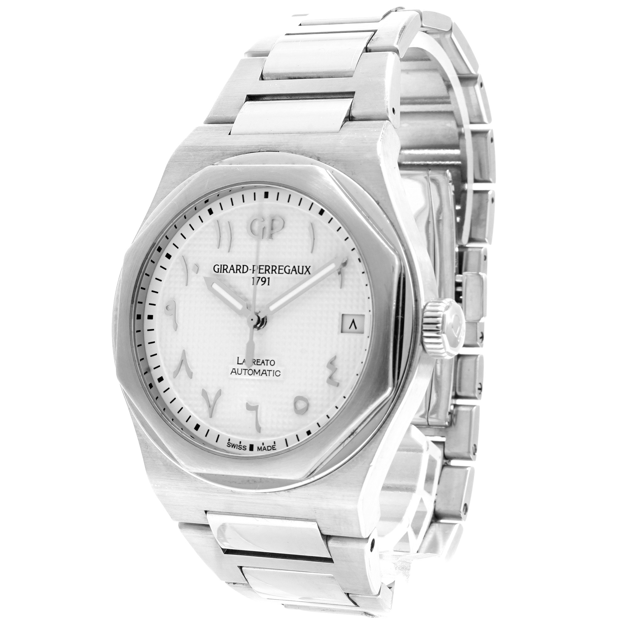 ラ*ト様 Girard-Perregaux &Citizen Hi-line 2 Girard Perregaux Laureato White Arabic Dial *Limited Edition