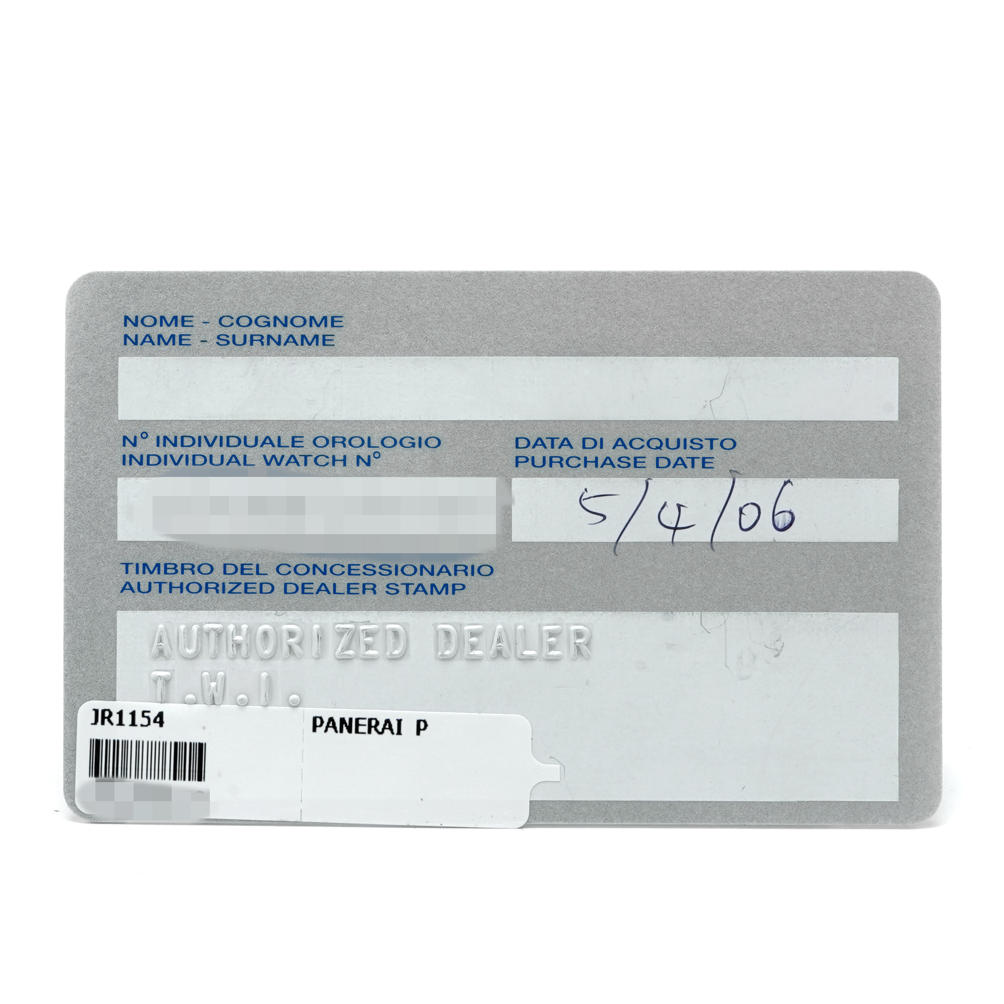 Panerai Luminor Marina Automatic PAM00051- Inventory 6784