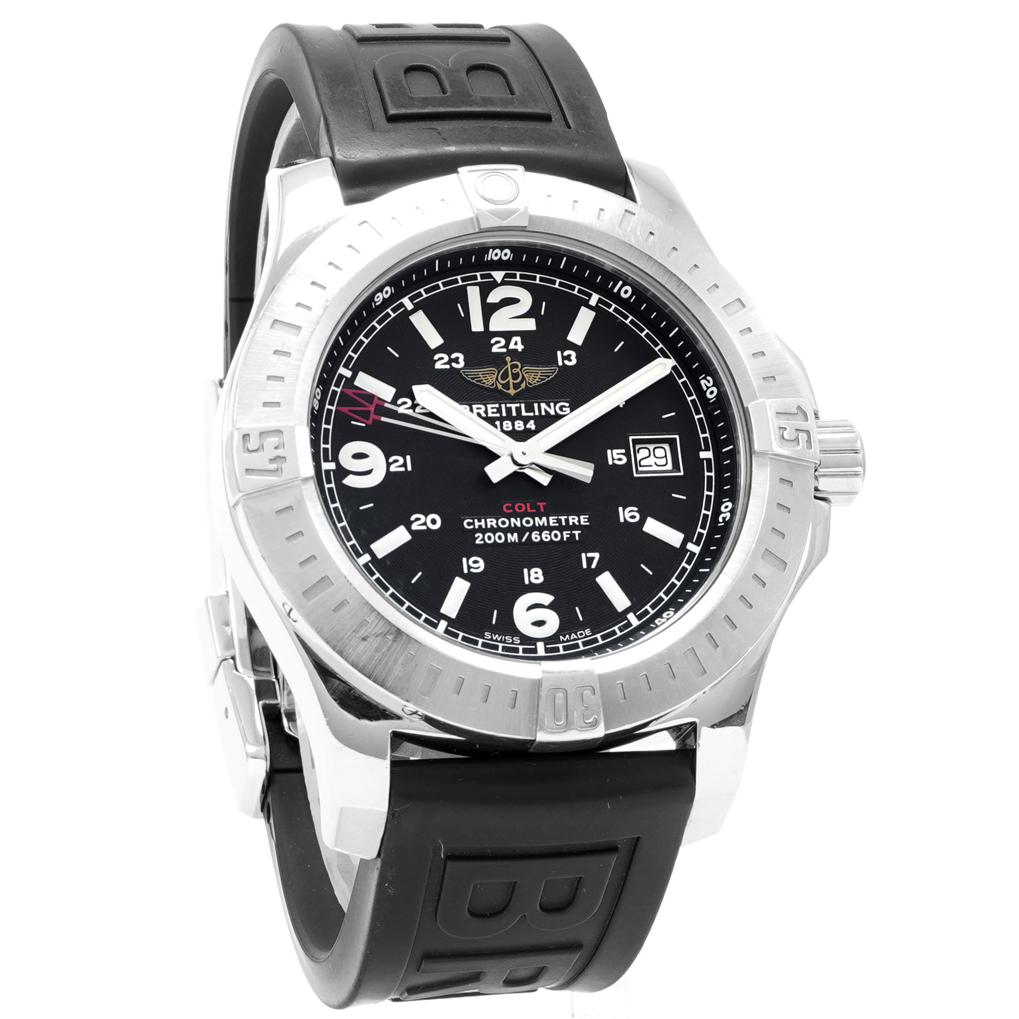 Breitling Colt Quartz A74388 *Black Dial* - Inventory 6810