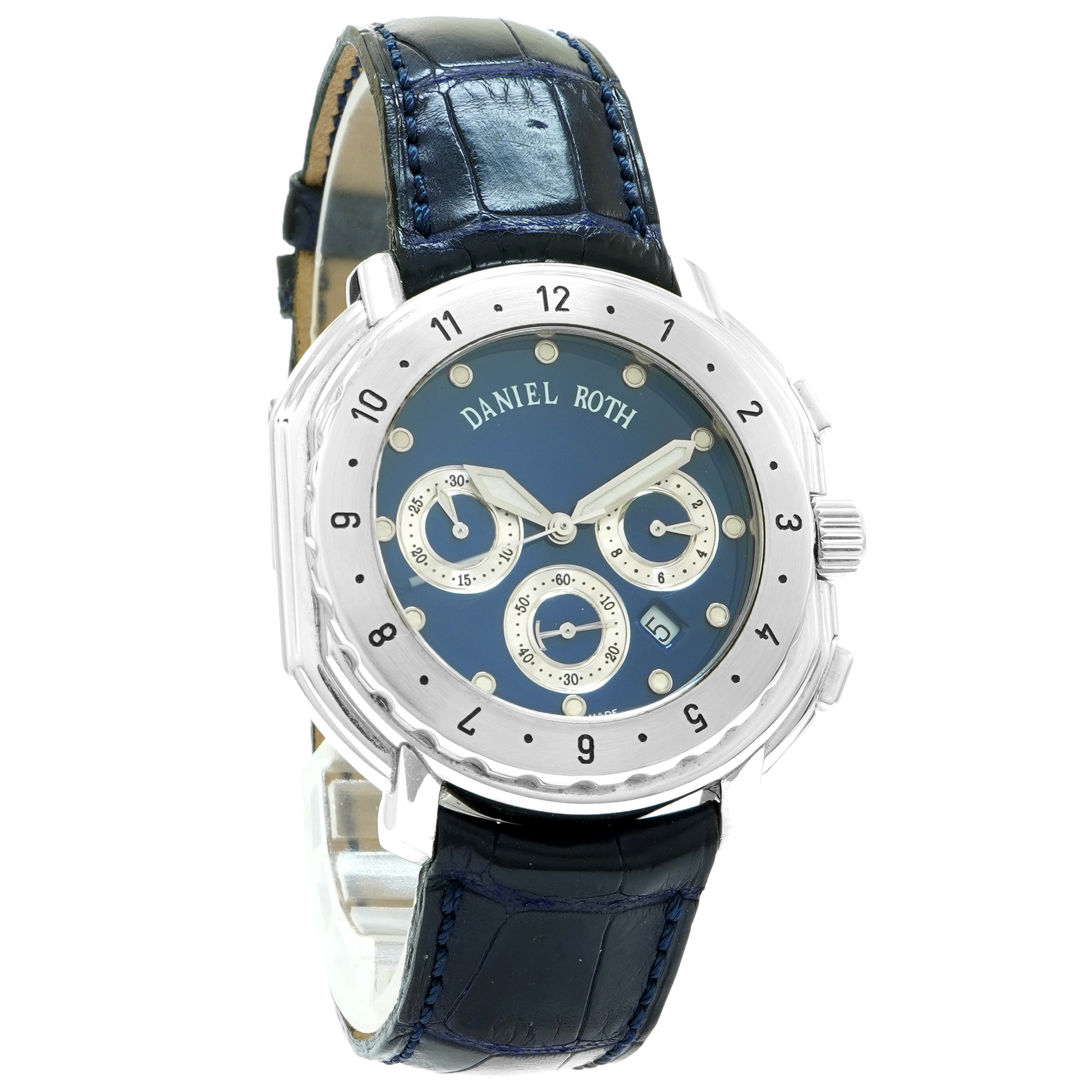 Daniel Roth Lunette Tournante GMT 747 *Blue Dial* - Inventory 7189