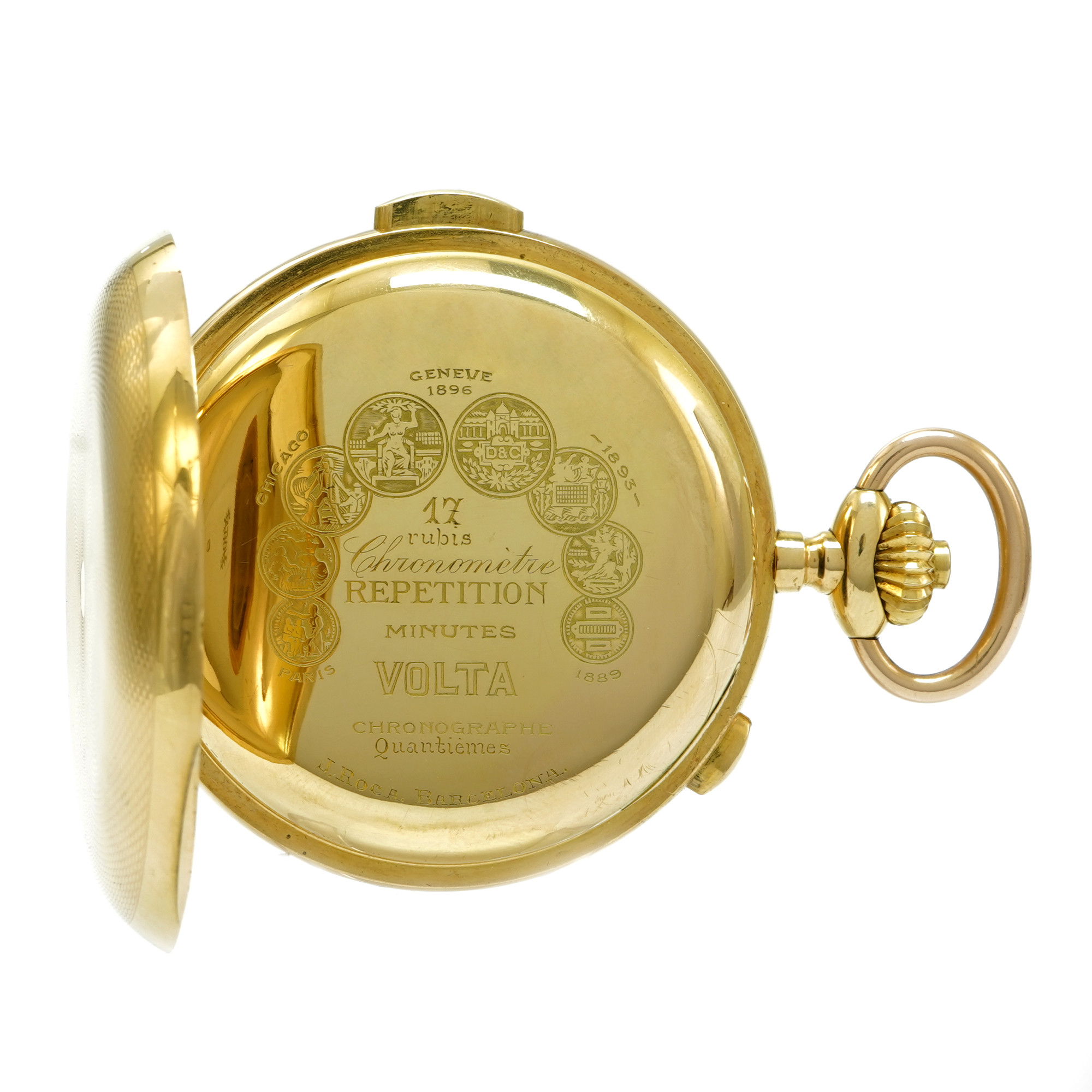 Vulcain Minute Repeater Calendar Moonphase Pocket Watch - Inventory 7283