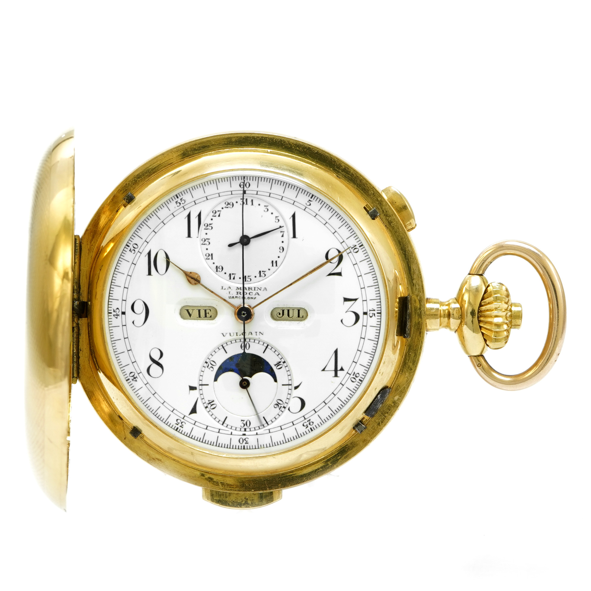 Vulcain Minute Repeater Calendar Moonphase Pocket Watch