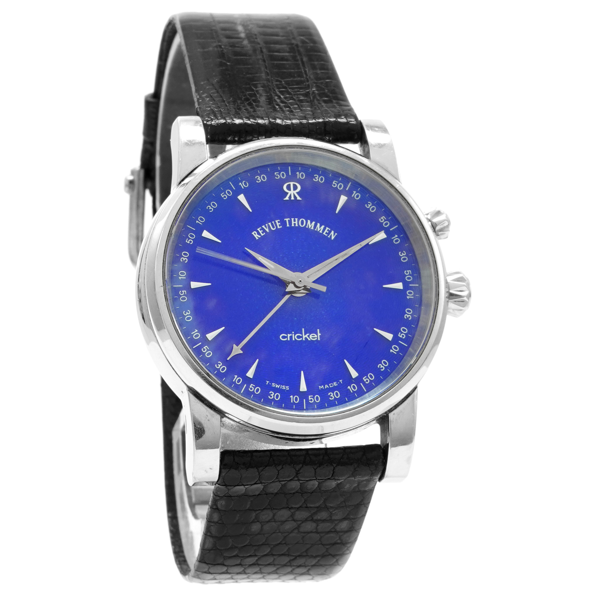 Revue Thommen Cricket Alarm 50th Anniversary 8010008 *Blue Dial* - Inventory 7489