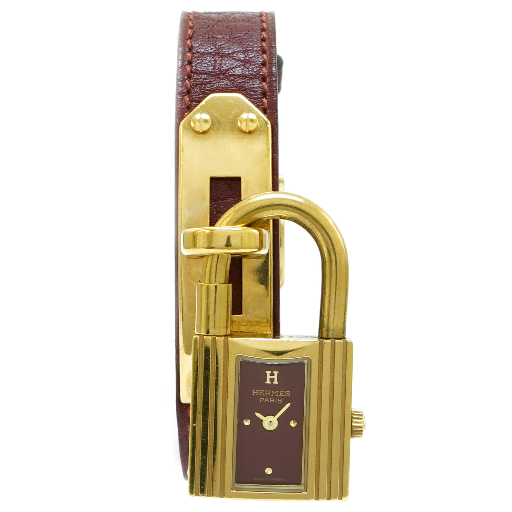 Hermes Kelly Watch KE1.201 *Burgundy* - Inventory 7630