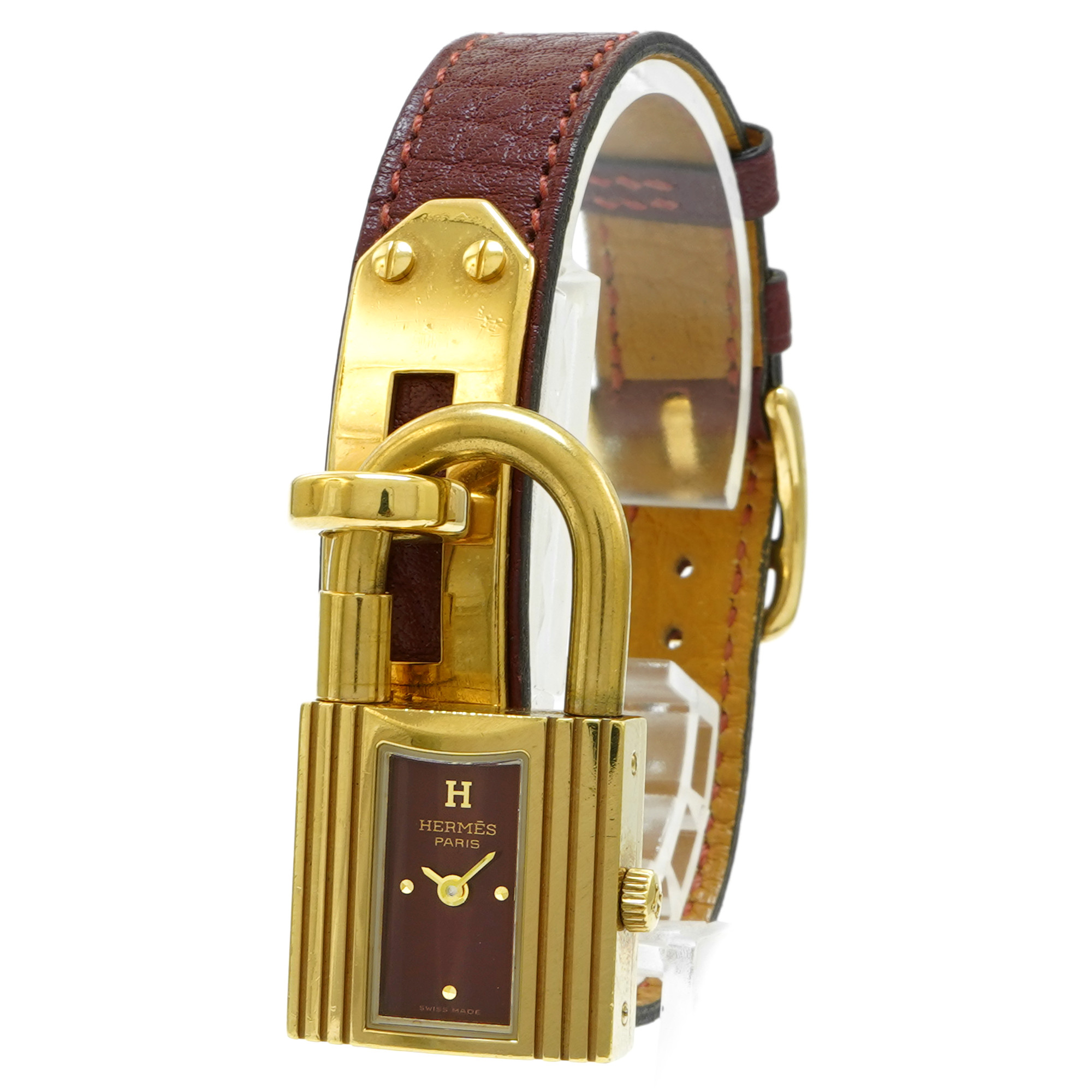 Hermes Kelly Watch KE1.201 *Burgundy* - Inventory 7630