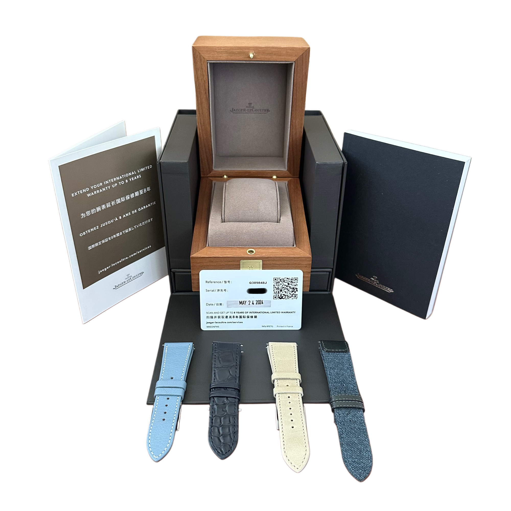 Jaeger LeCoultre Reverso Tribute Chronograph Q389848J *Mint Blue Dial* *2024* - Inventory 7712