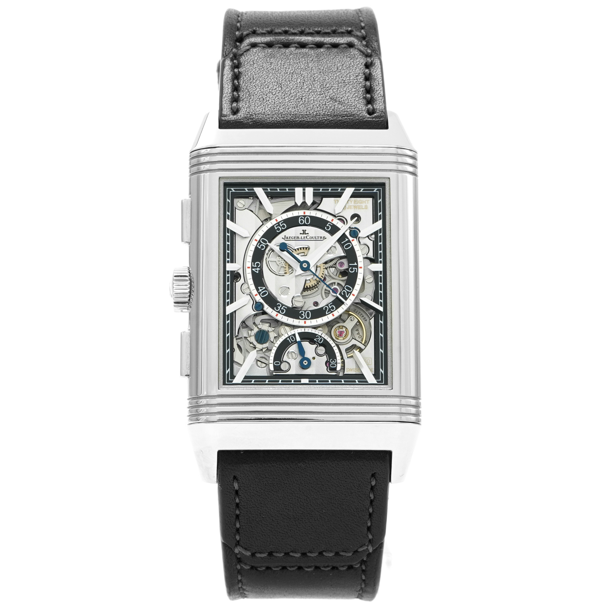 Jaeger LeCoultre Reverso Tribute Chronograph Q389848J *Mint Blue Dial* *2024* - Inventory 7712