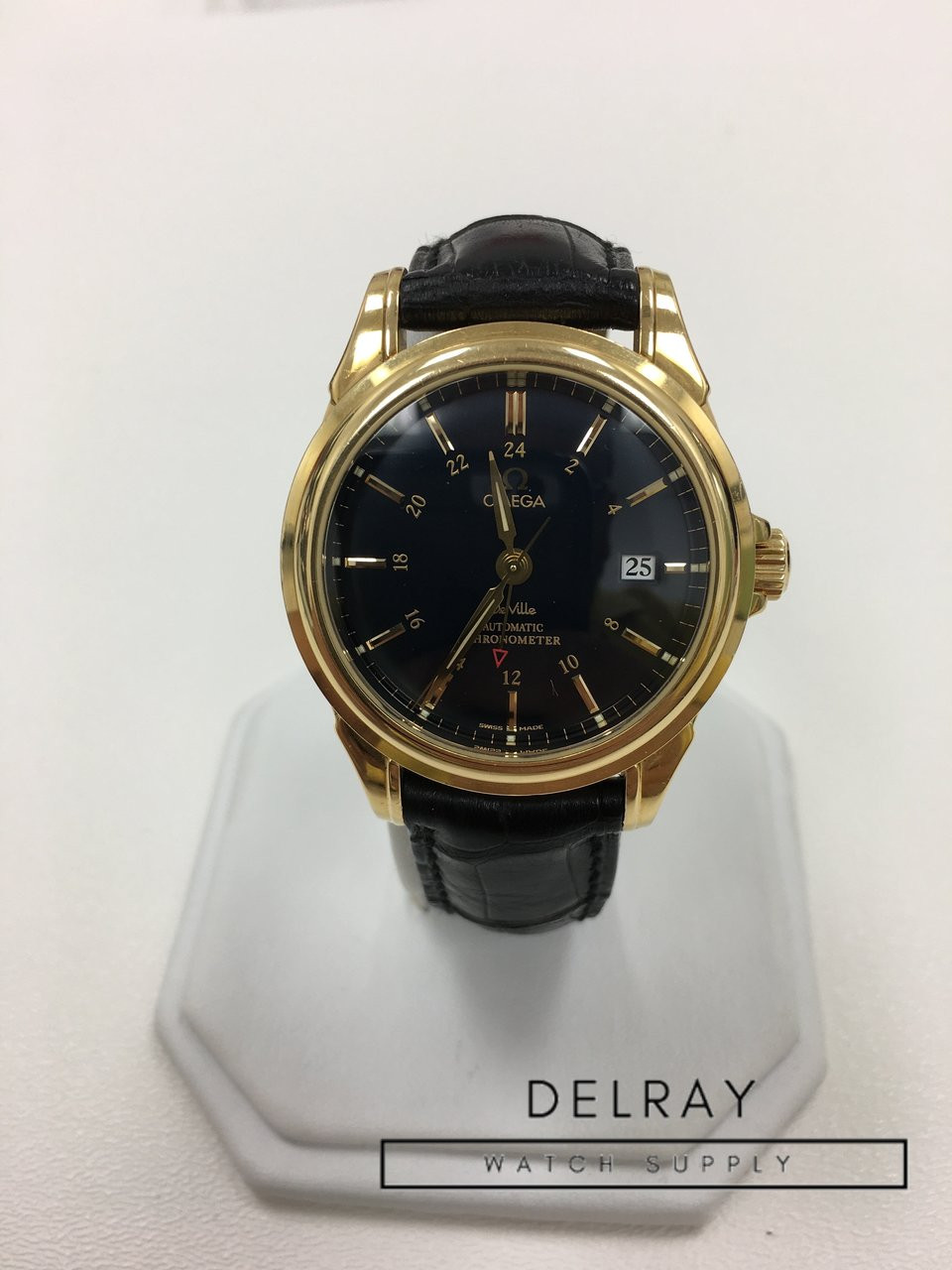 Omega De Ville Co-Axial GMT in Yellow Gold (blue dial
