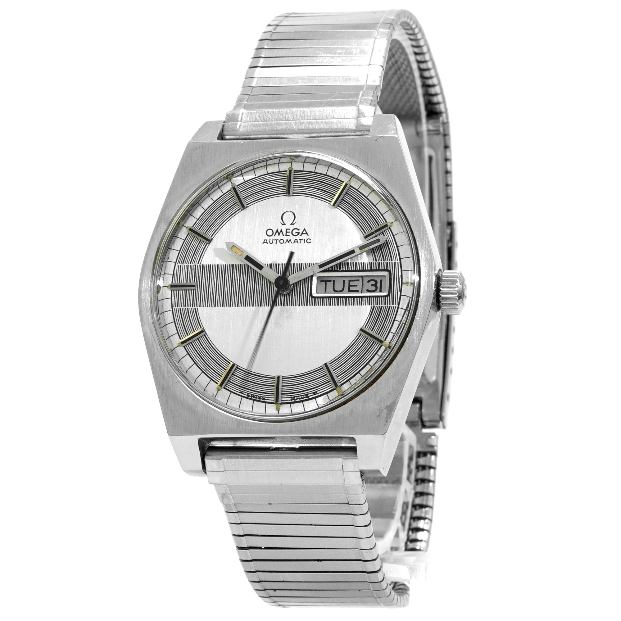 Omega Day Date Automatic 166.0141 *Bar Code Dial* *Vintage 1970* - Inventory 7823