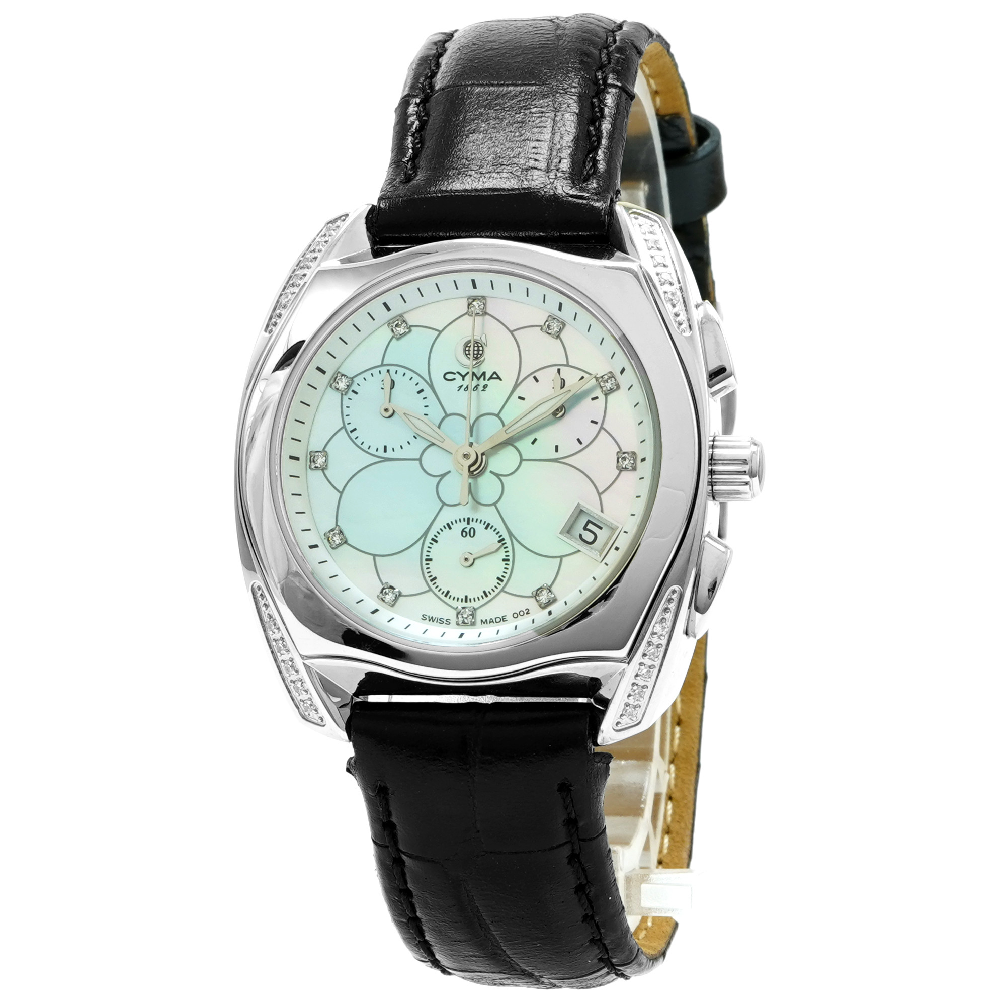 Cyma Floral MOP Diamonds Chronograph *Unworn* - Inventory 7835 Cyma Floral MOP Diamonds Chronograph *Unworn* - Inventory 7835