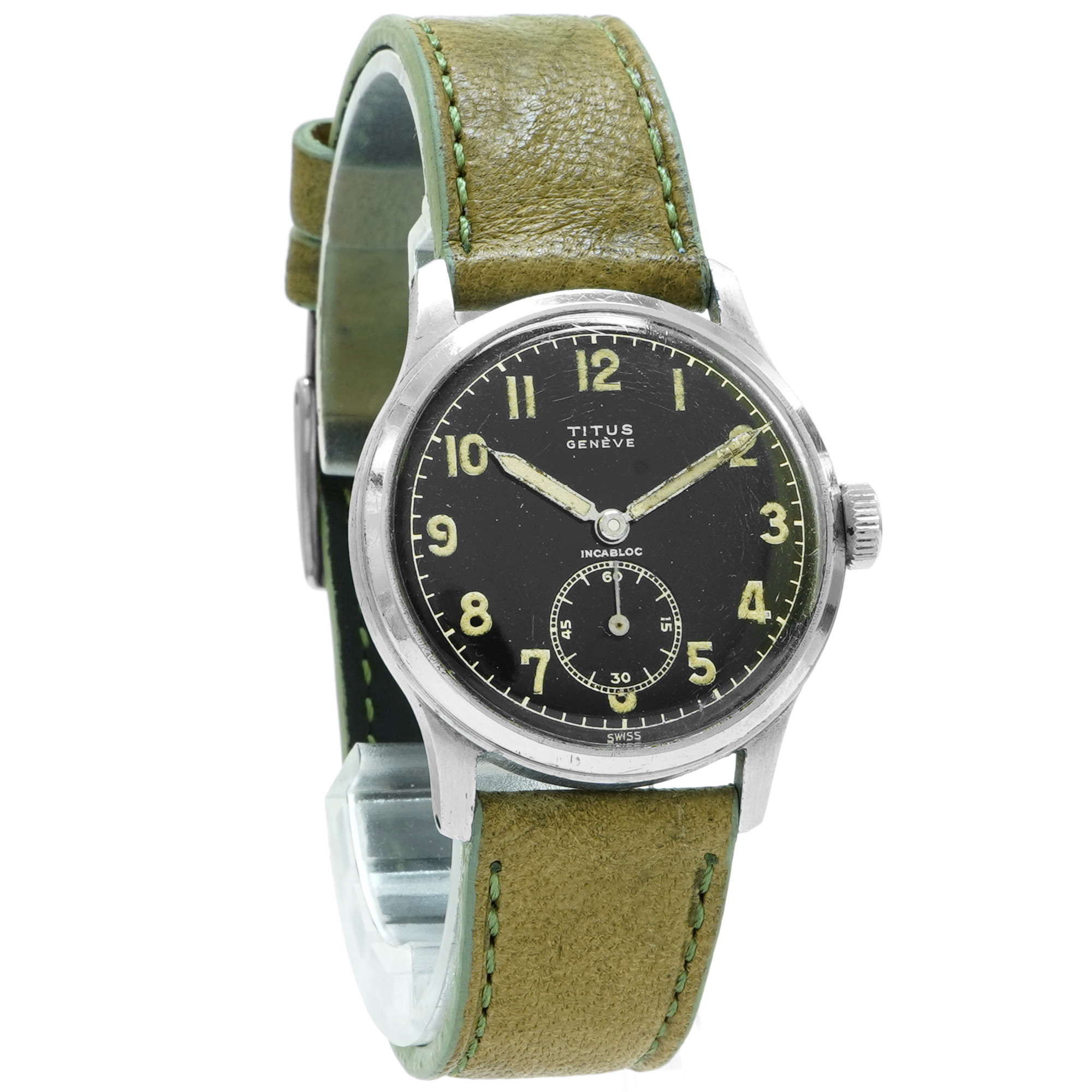 Titus WWII German Military “D” Dienstuhr Watch ETA 810 - Inventory 7977