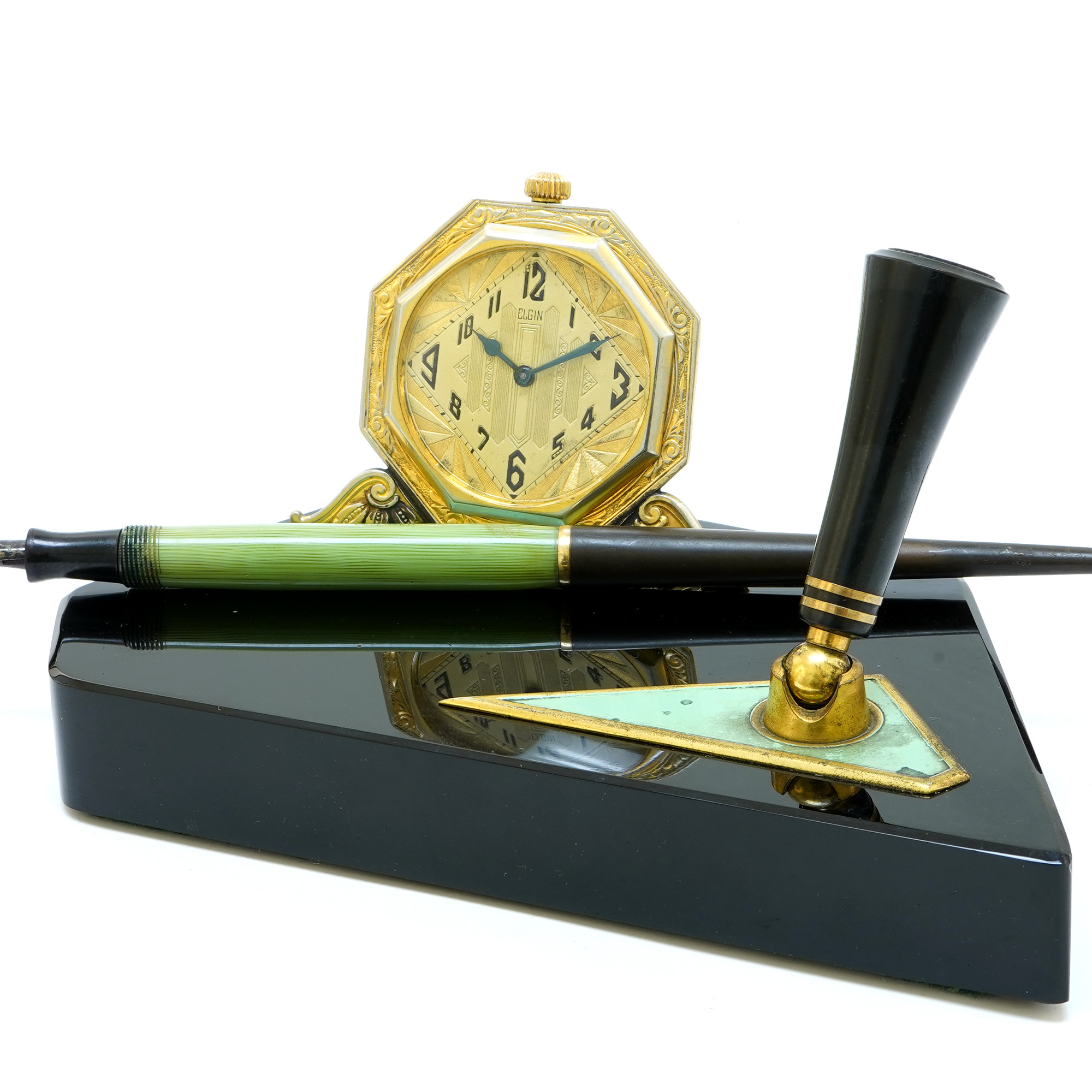 Elgin Art Deco Parker Pen Desk Set *1932* - Inventory 8003 Elgin Art Deco Parker Pen Desk Set *1932* - Inventory 8003