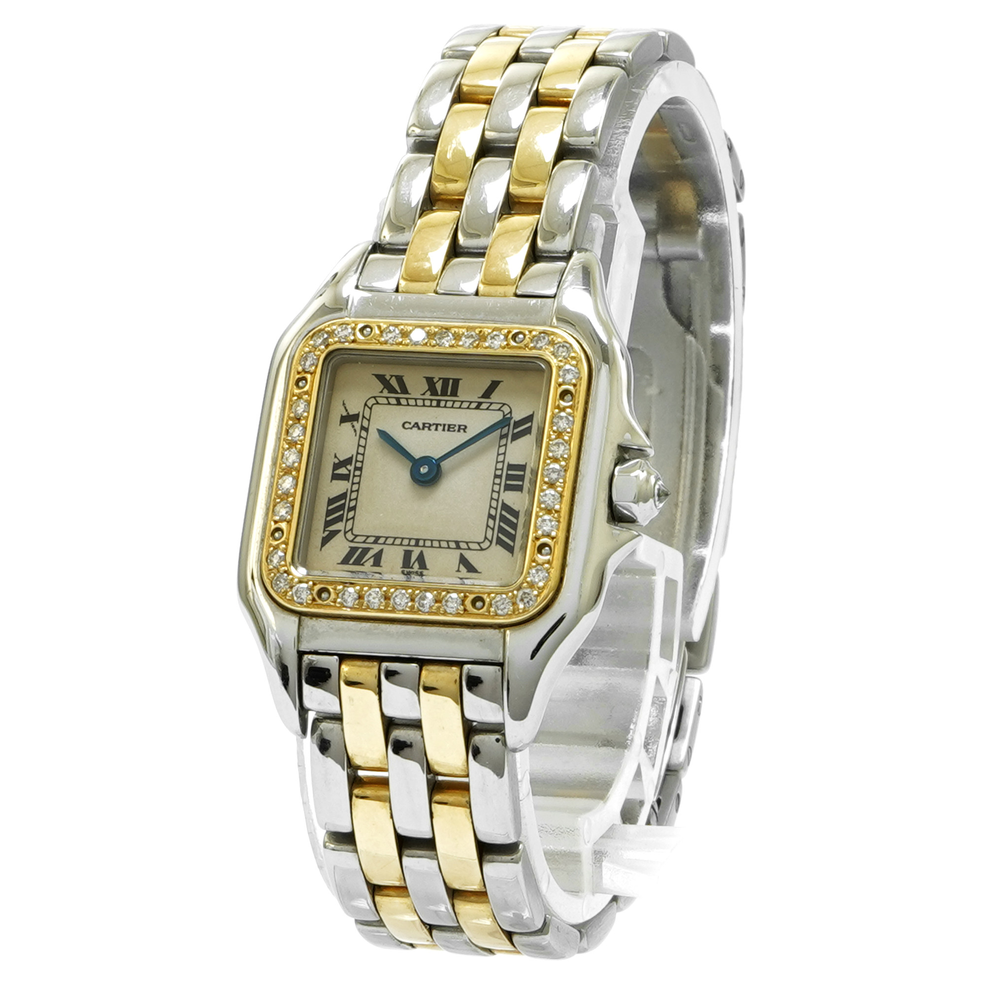 Cartier Panthere Small Two Row Custom Diamond Bezel 1057917 - Inventory 8022 Cartier Panthere Small Two Row Custom Diamond Bezel 1057917 - Inventory 8022