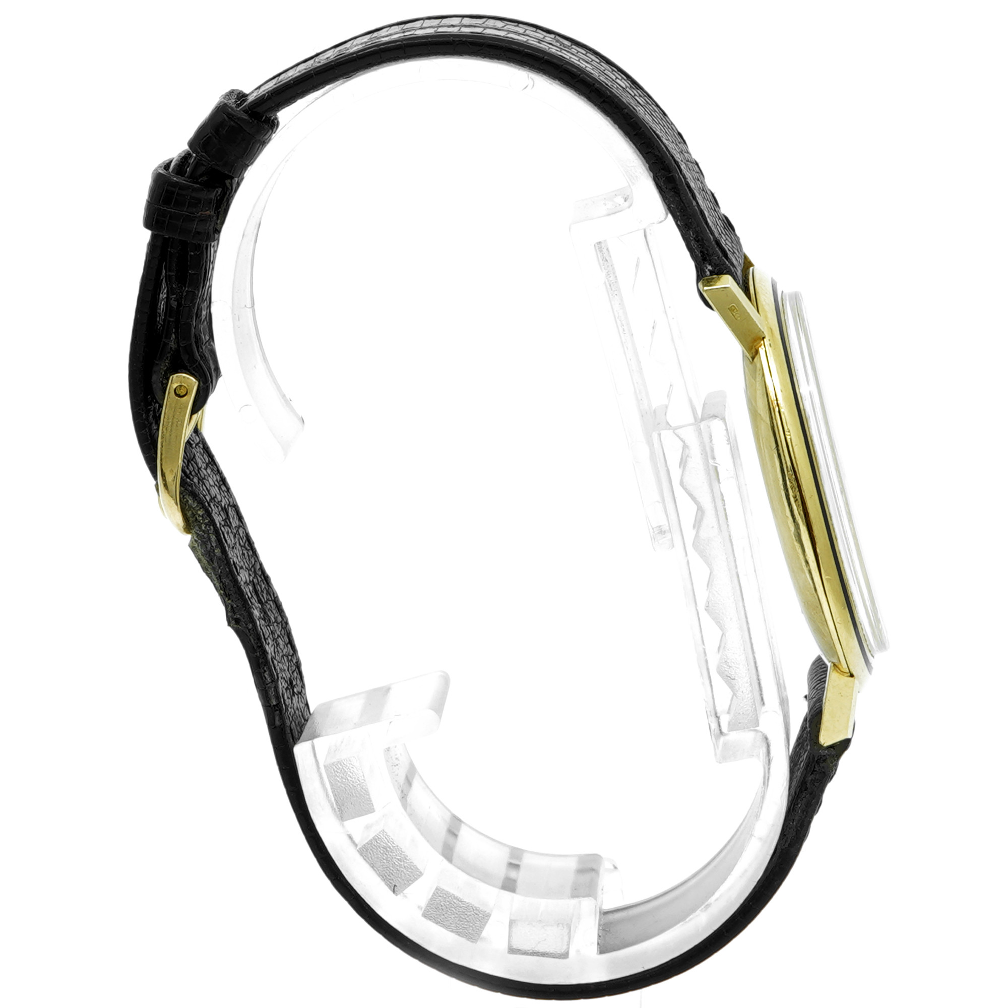 Movado 18k Classic Round With Enameled Inlaid Bezel and Roman Dial *Vintage 1950's* - Inventory 8306